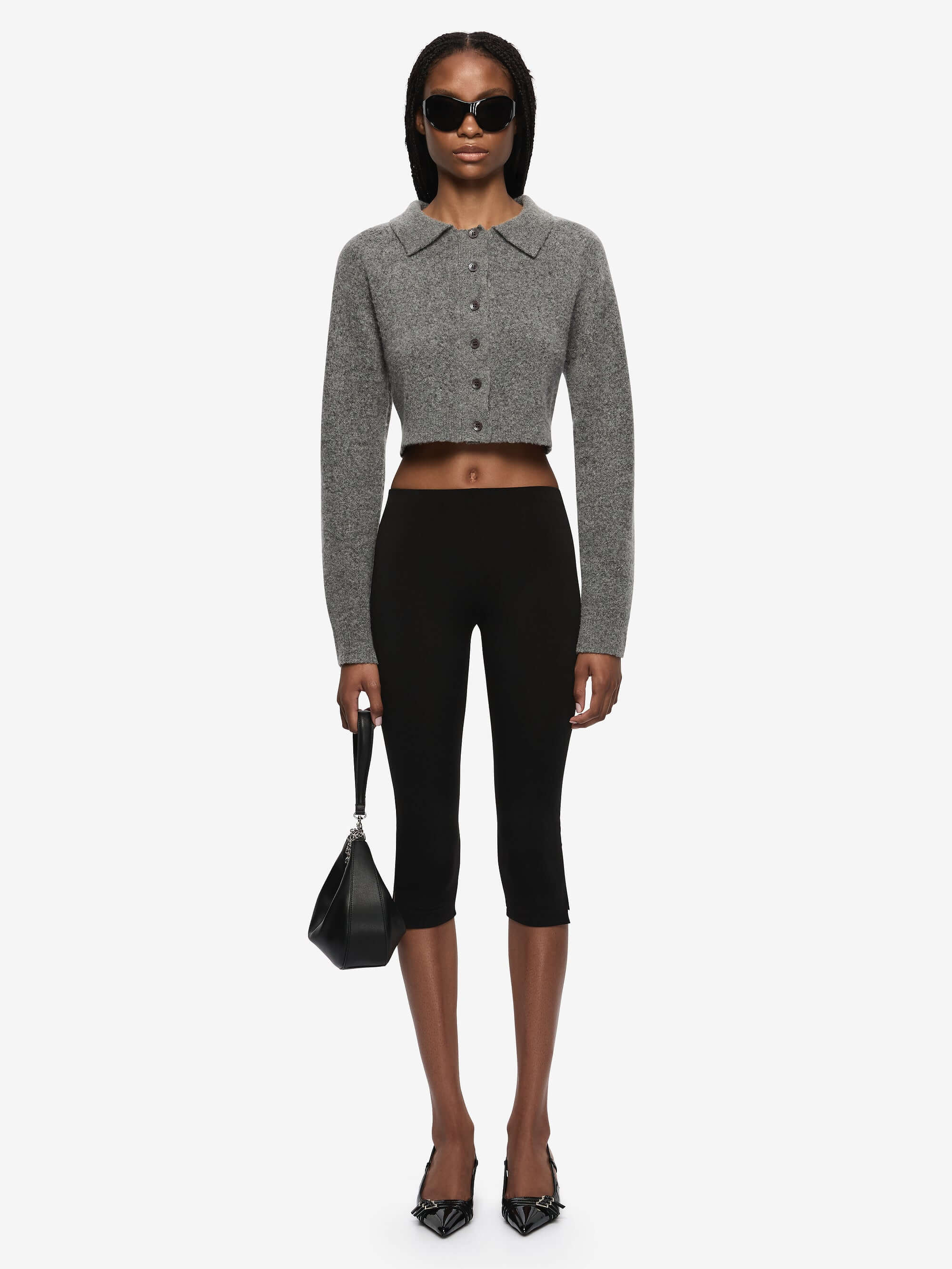 ADA CROPPED CARDI - CHARCOAL - Image 3