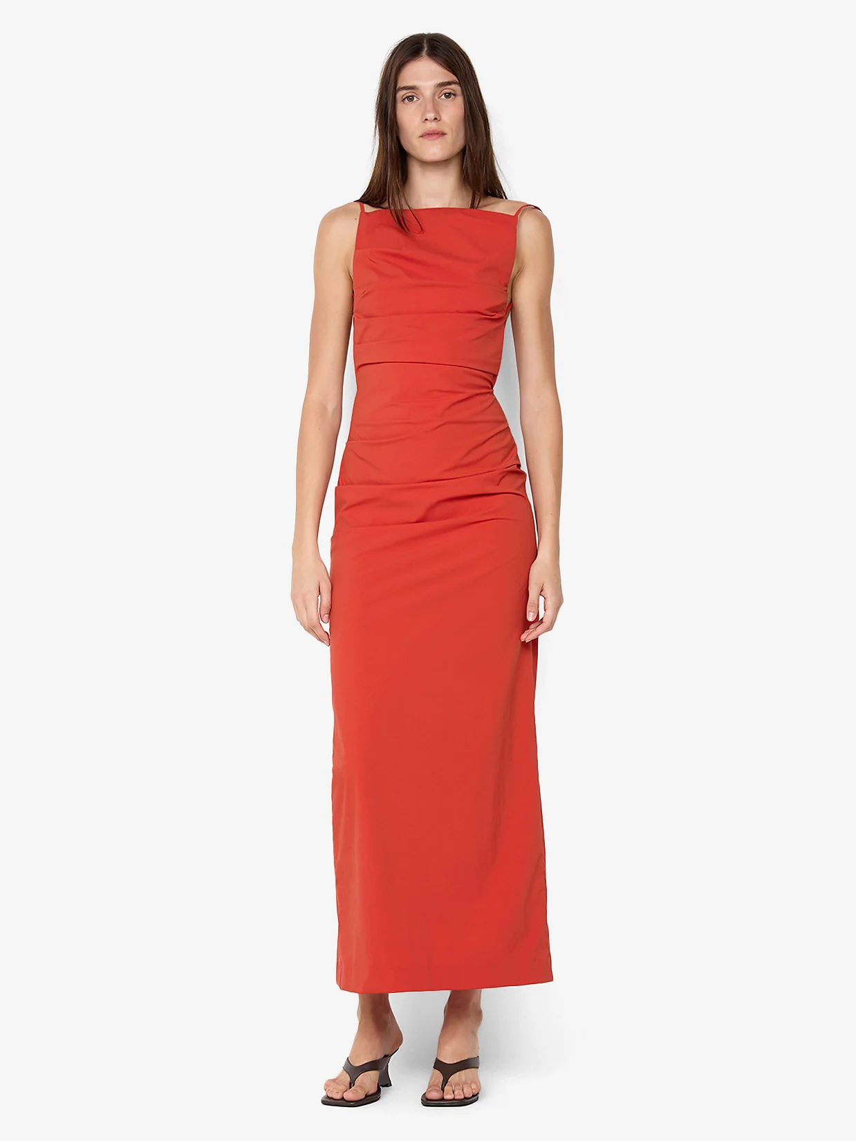 ALLIRA TUCK MAXI  DRESS - BURNT ORANGE