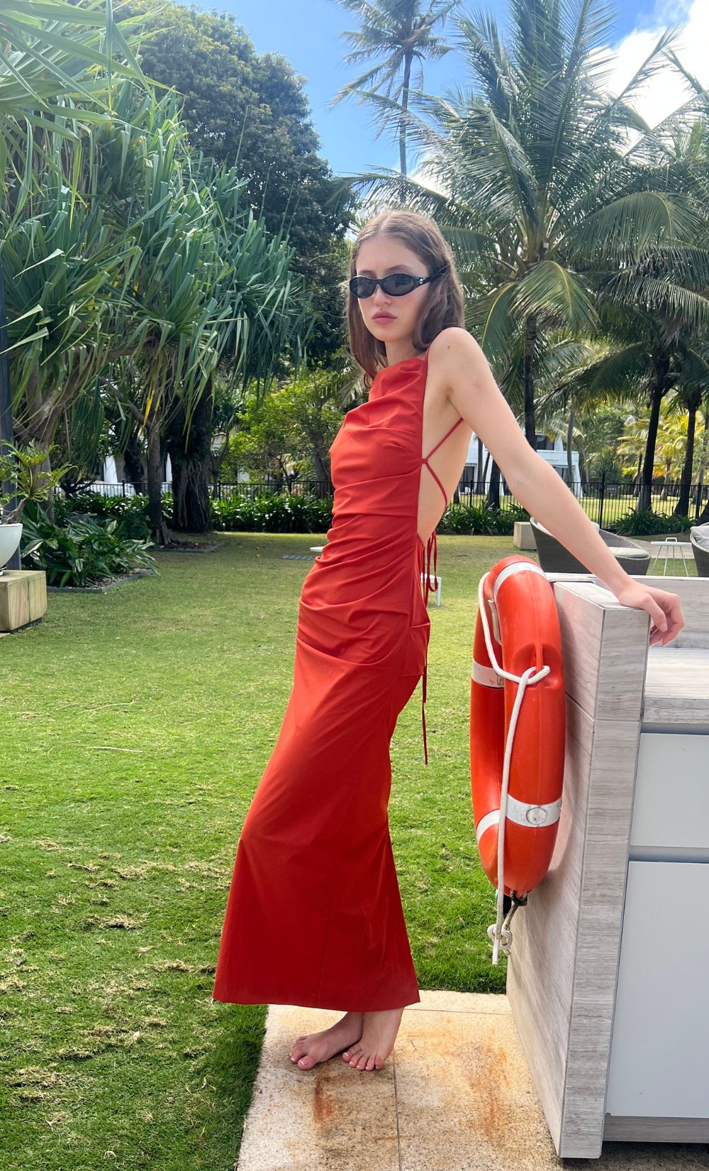 ALLIRA TUCK MAXI  DRESS - BURNT ORANGE - Image 2