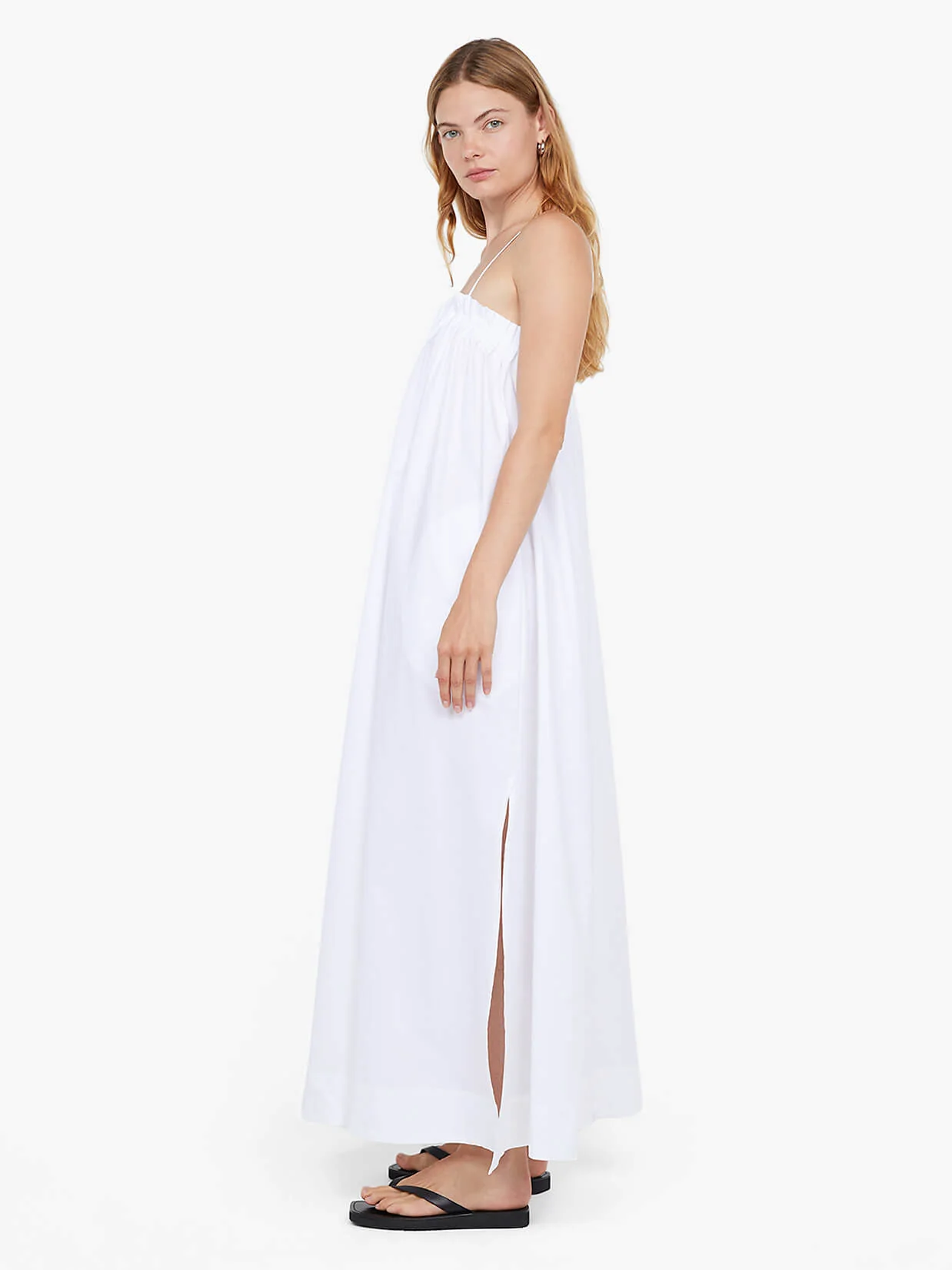 ALUCA PINTUCK MAXI DRESS - WHITE - Image 2