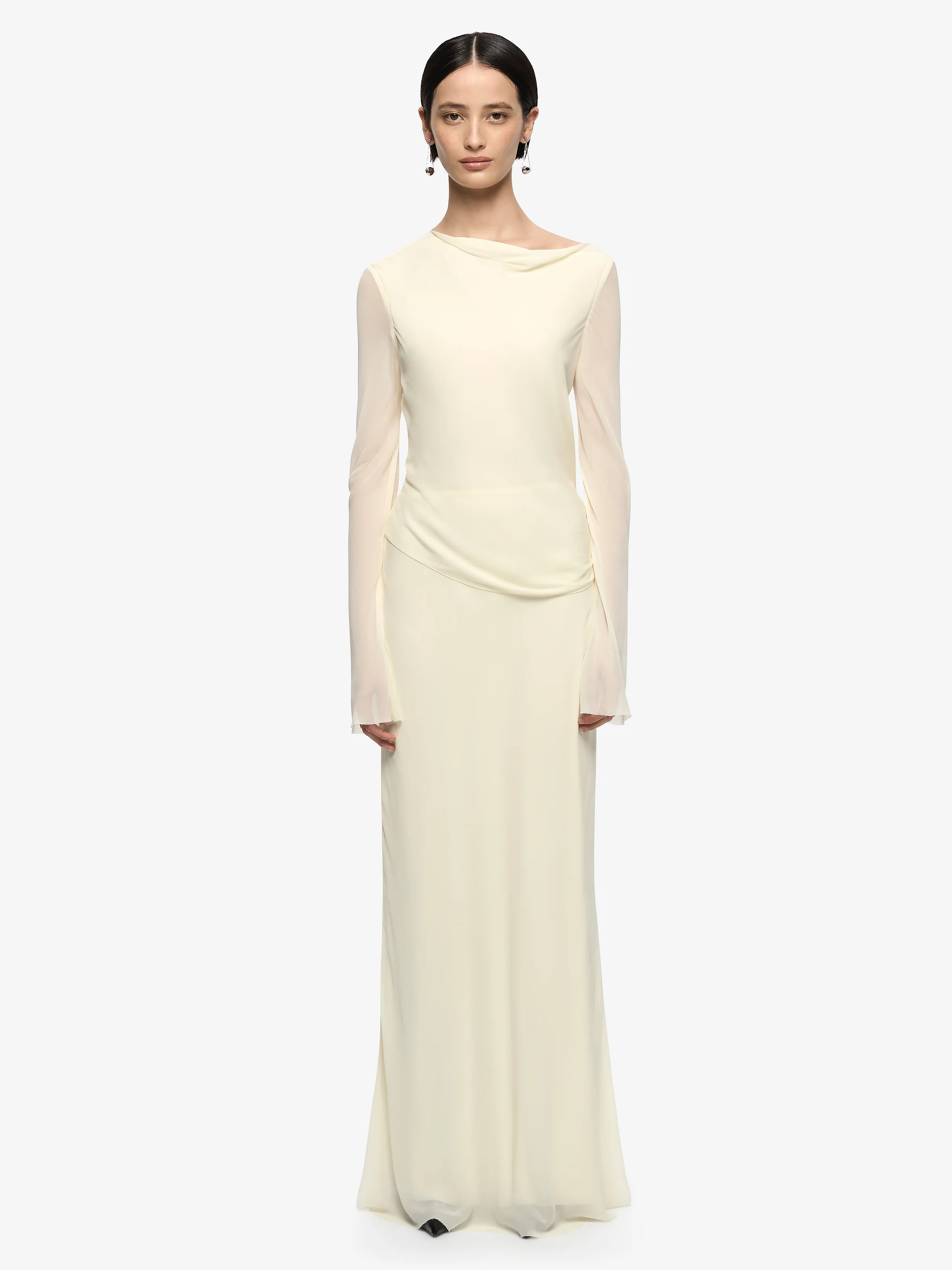 AMANDA LONG SLEEVE MAXI DRESS - LEMON SORBET