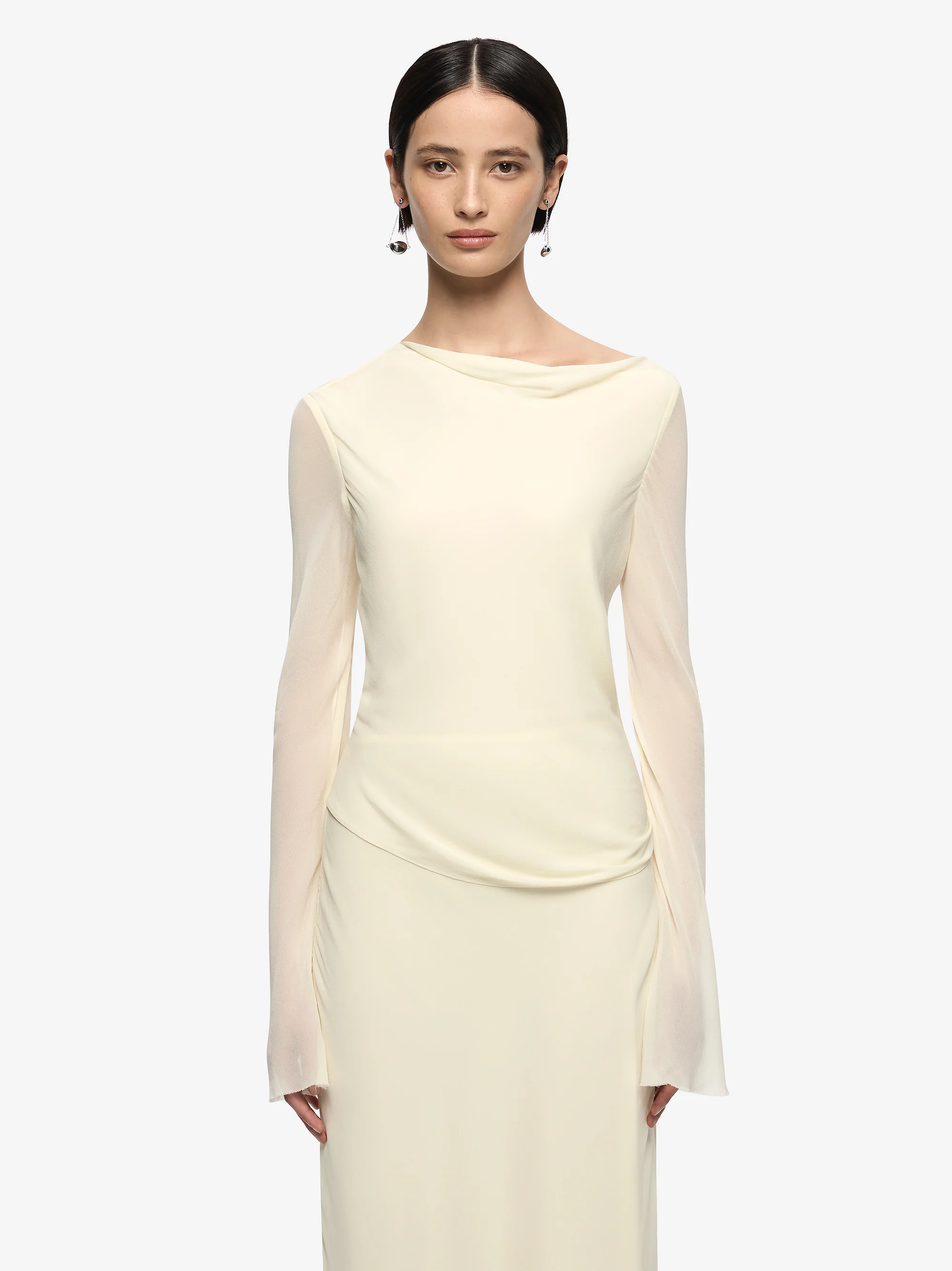 AMANDA LONG SLEEVE MAXI DRESS - LEMON SORBET - Image 5