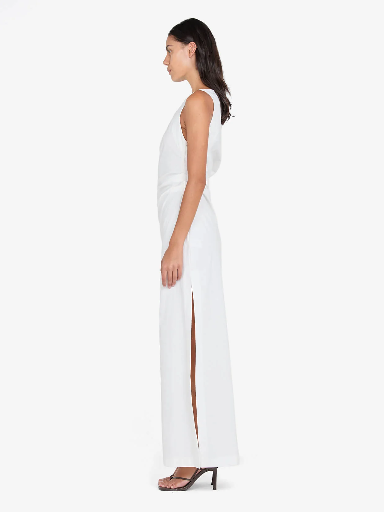 ANGELINA ASYM MAXI DRESS - IVORY - Image 2