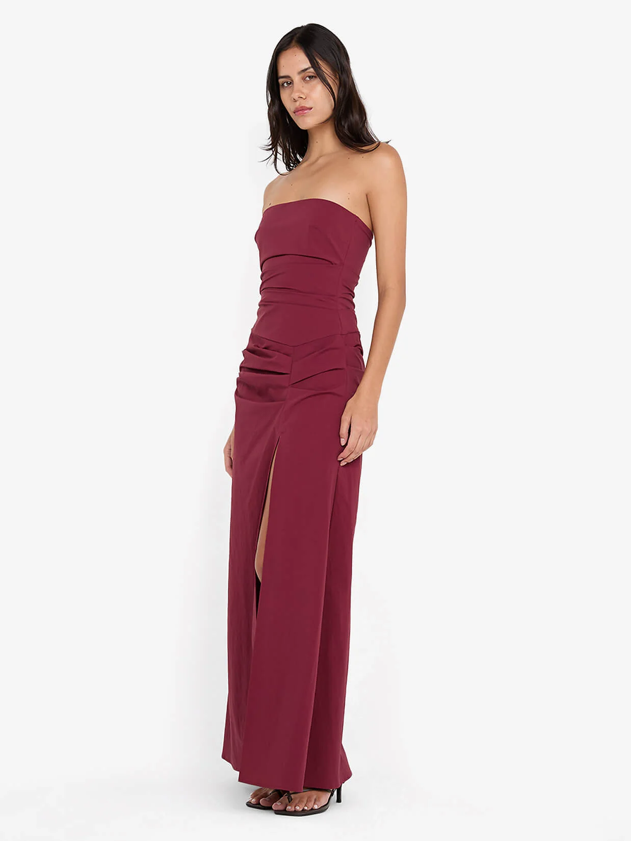 ANGELINA STRAPLESS MAXI DRESS - PLUM - Image 2