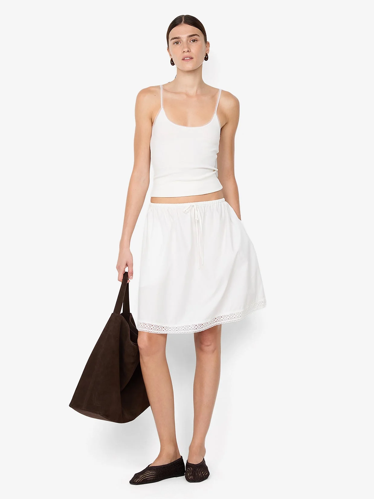 ARABELLE MIDI SKIRT - WHITE