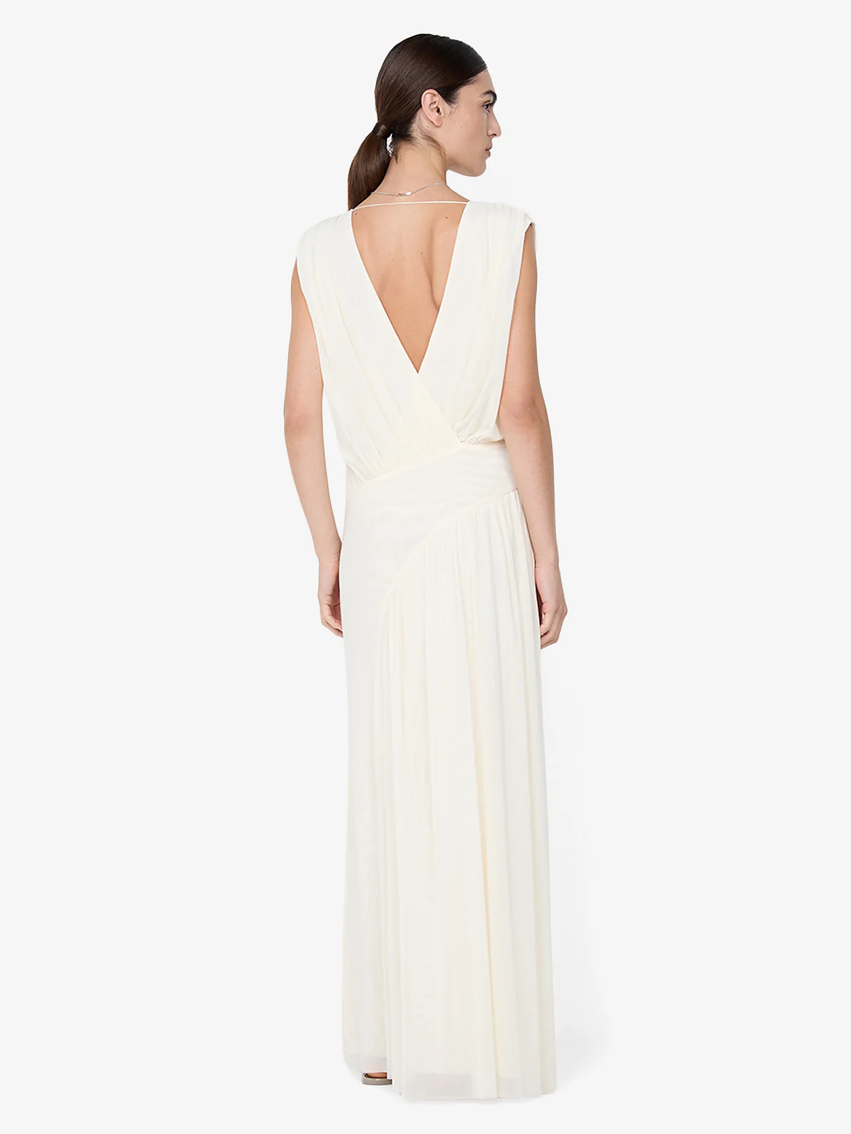 ASHLAN V NECK MAXI DRESS - BUTTERCREAM - Image 3