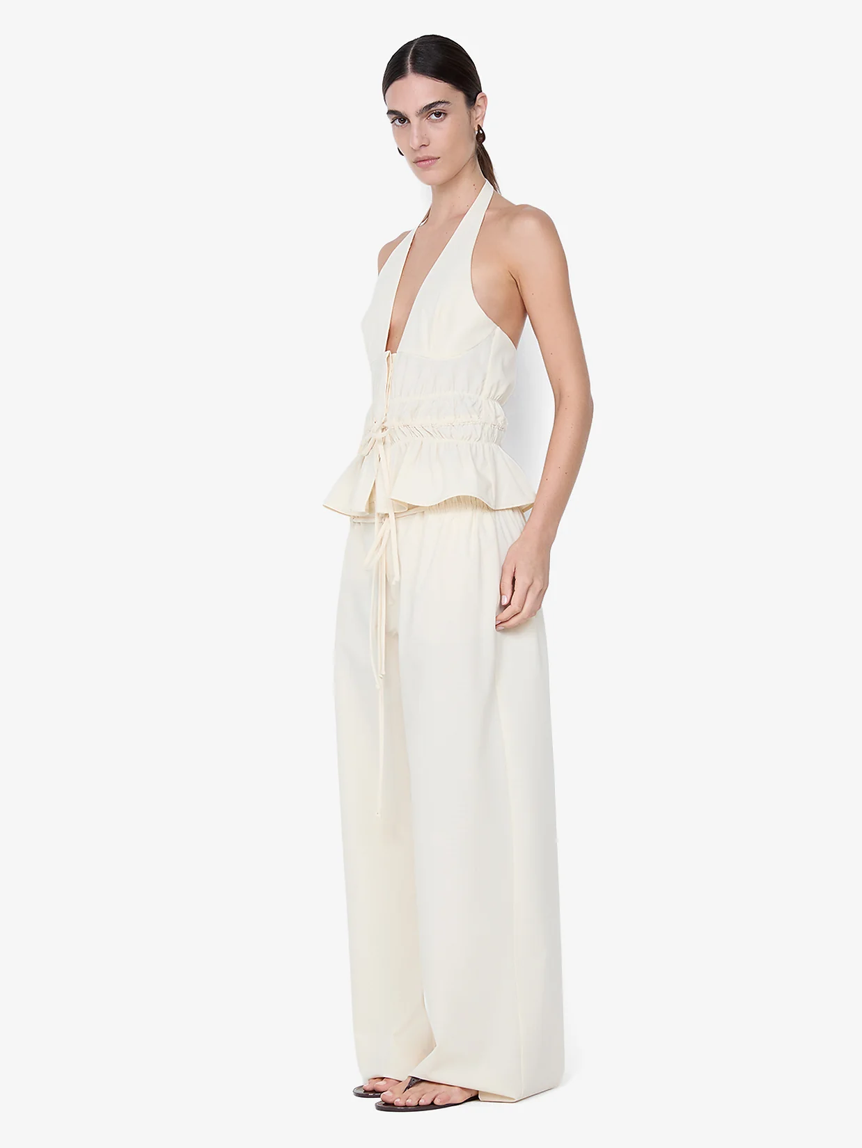 ASTRID WIDE LEG PANT - ECRU - Image 2