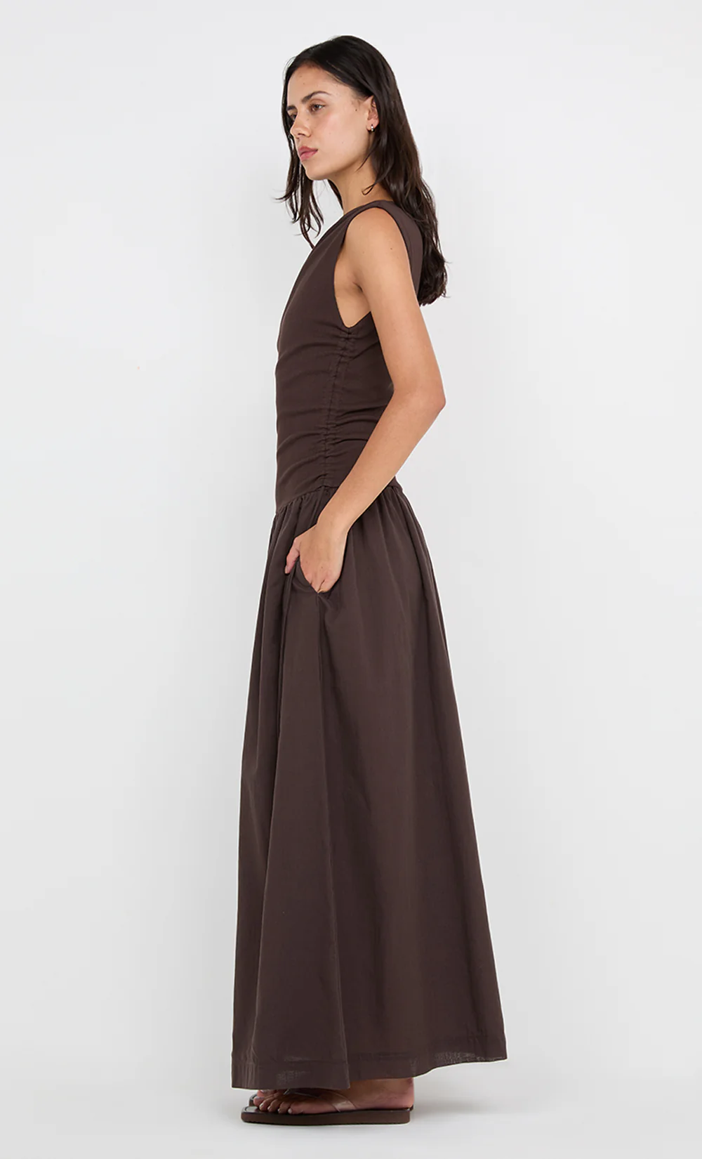 AUBREE MAXI DRESS - DARK CHOCOLATE - Image 6