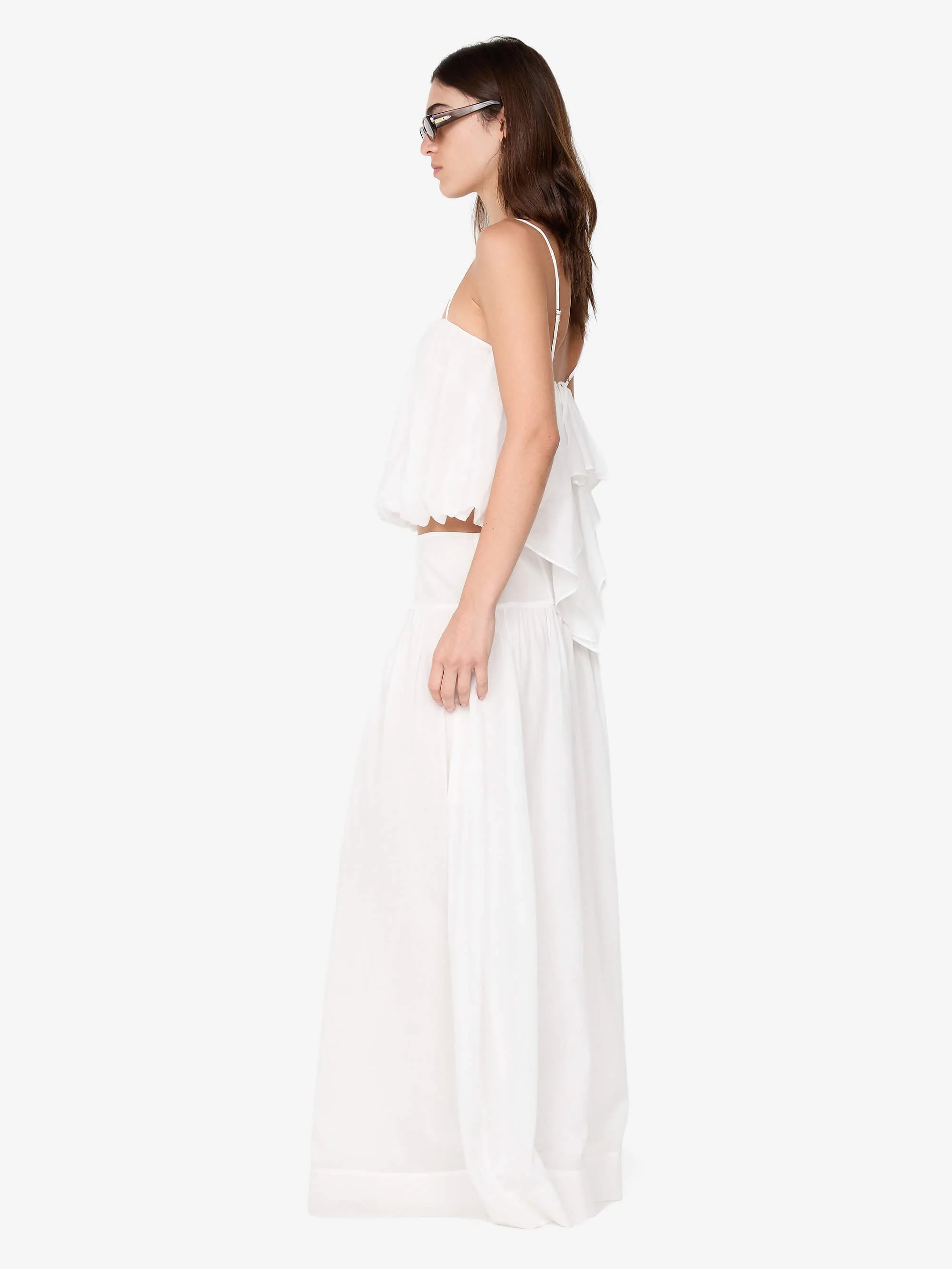 MARLOWE MAXI SKIRT - WHITE - Image 3