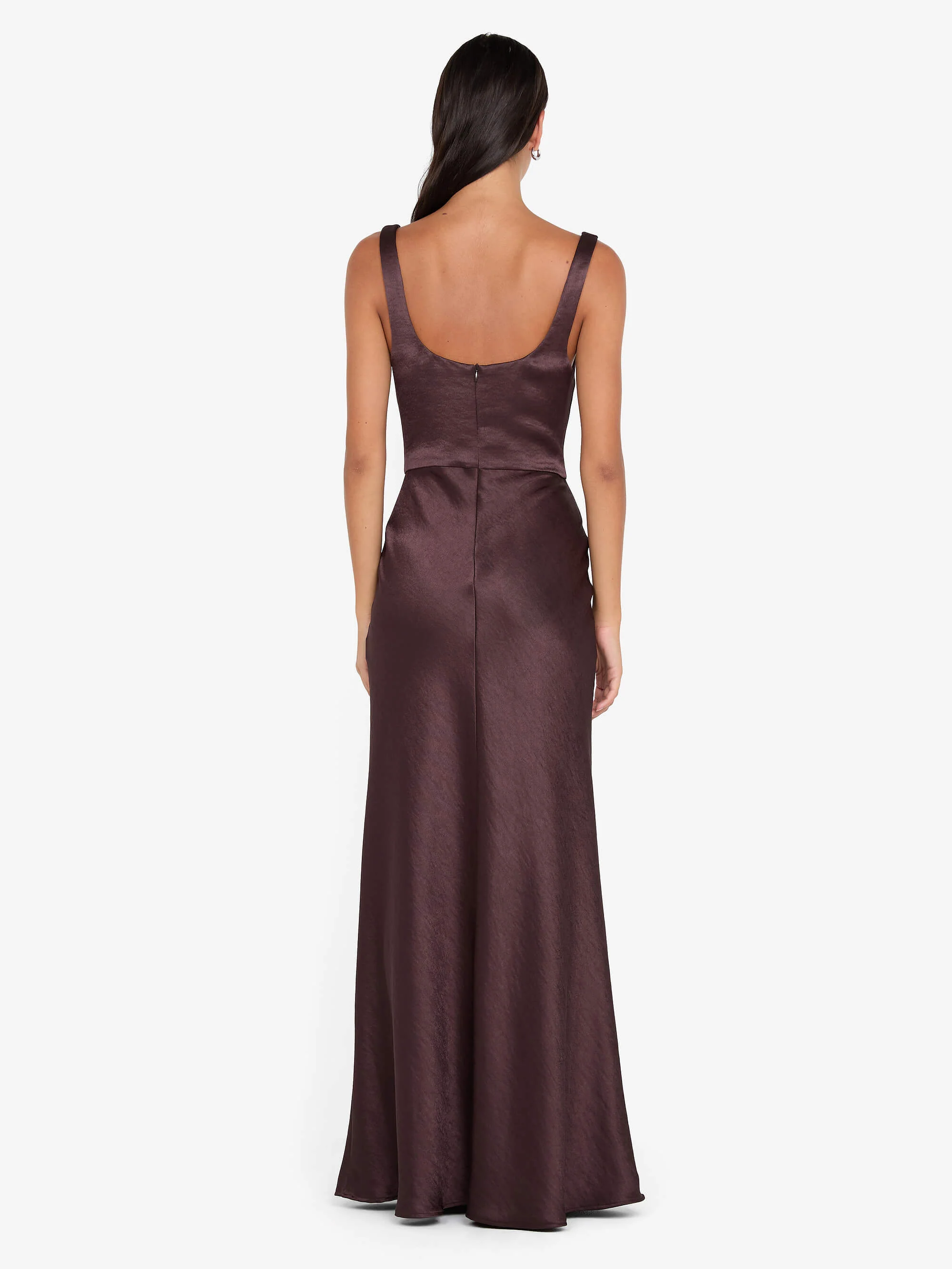 AUSTEN COWL NECK MAXI DRESS - DARK CHOCOLATE - Image 2