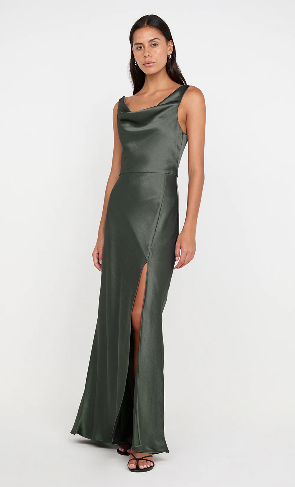 AUSTEN COWL NECK MAXI DRESS - DARK WILLOW - Image 2