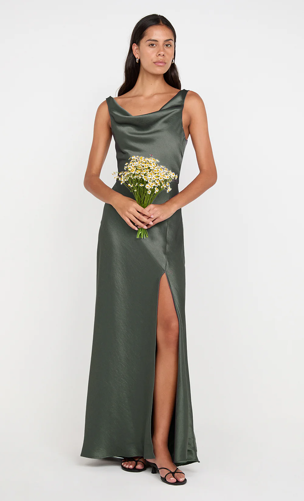 AUSTEN COWL NECK MAXI DRESS - DARK WILLOW - Image 4
