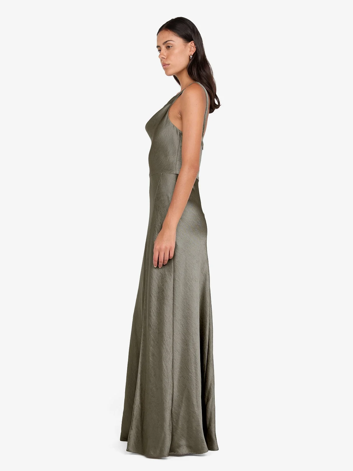 AUSTEN COWL NECK MAXI DRESS - DK WILLOW - Image 3