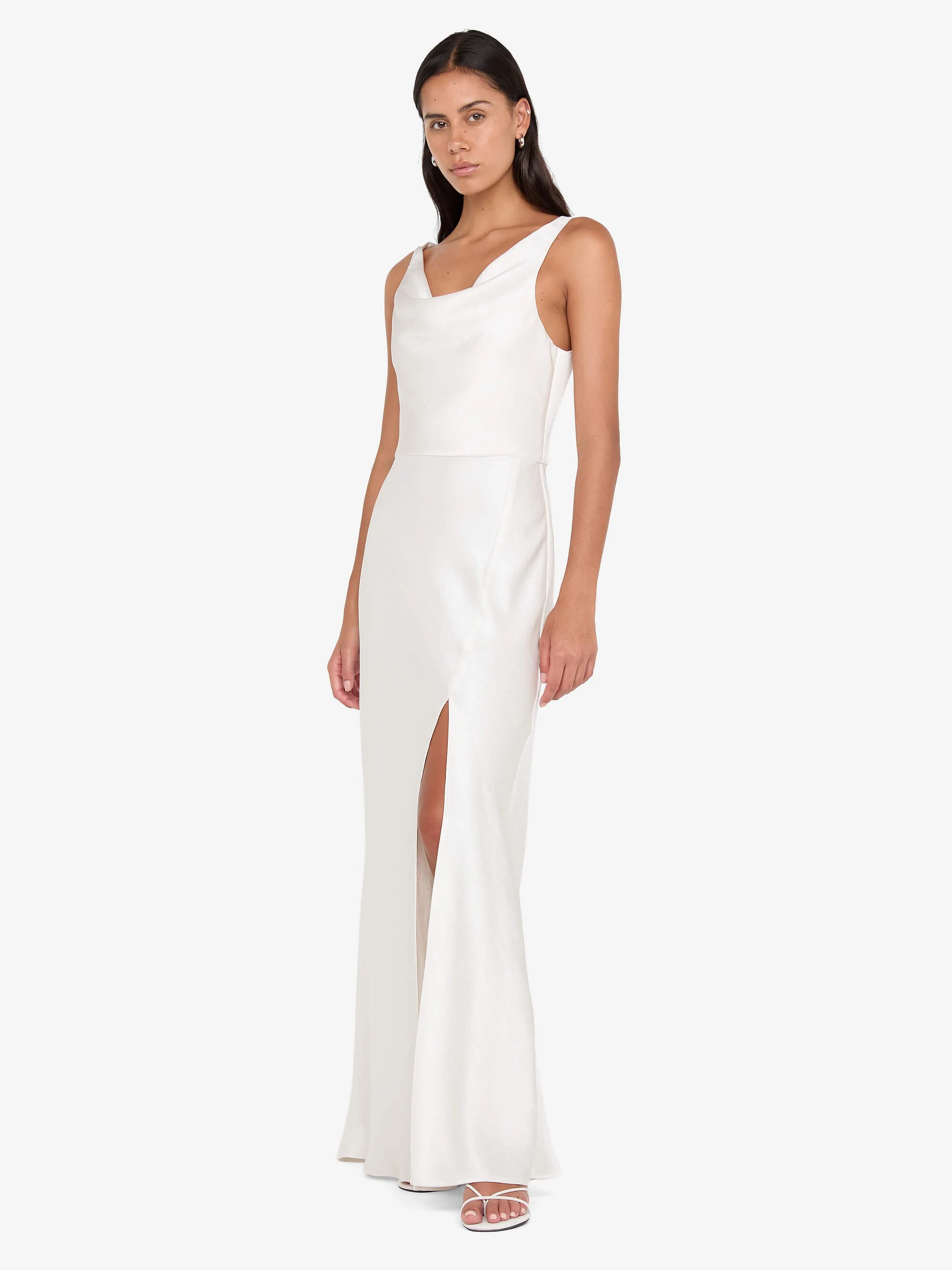 AUSTEN COWL NECK MAXI DRESS - IVORY - Image 2