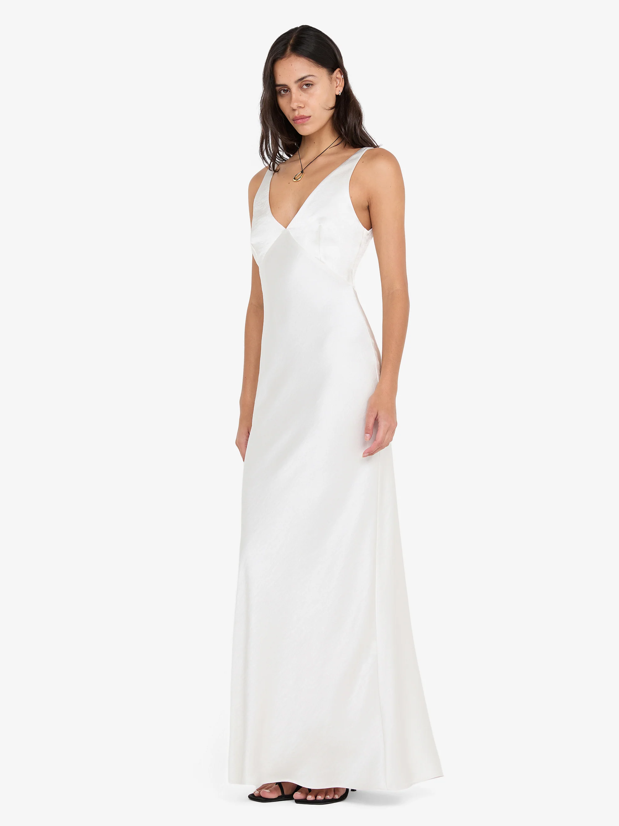 AUSTEN V NECK MAXI DRESS - IVORY - Image 2