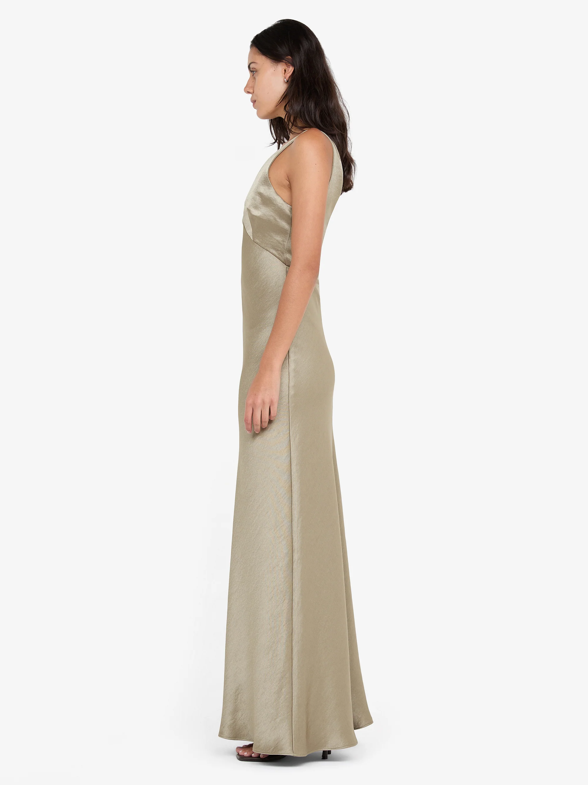 AUSTEN V NECK MAXI DRESS - SAGE - Image 3