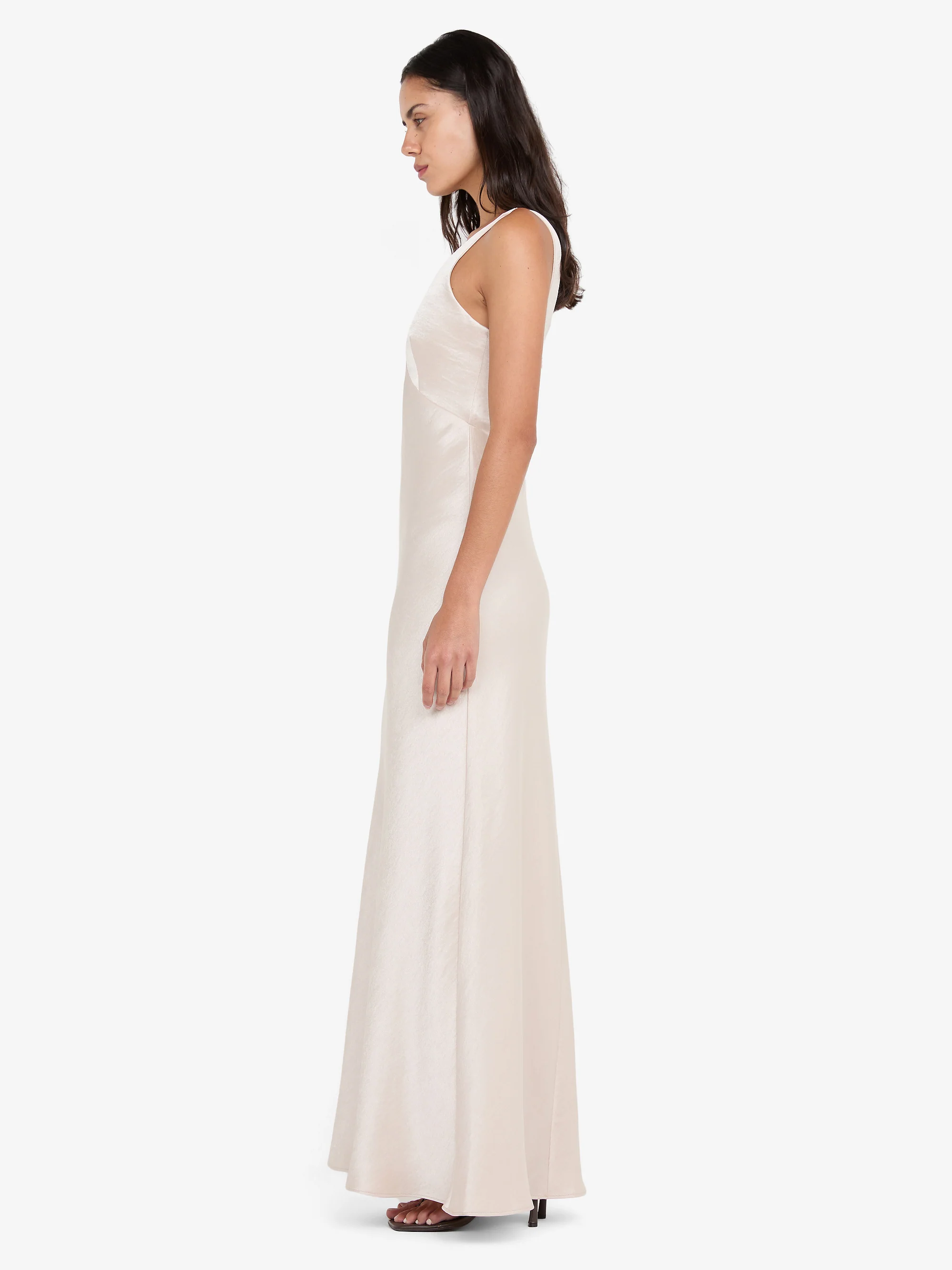 AUSTEN V NECK MAXI DRESS - SAND - Image 3