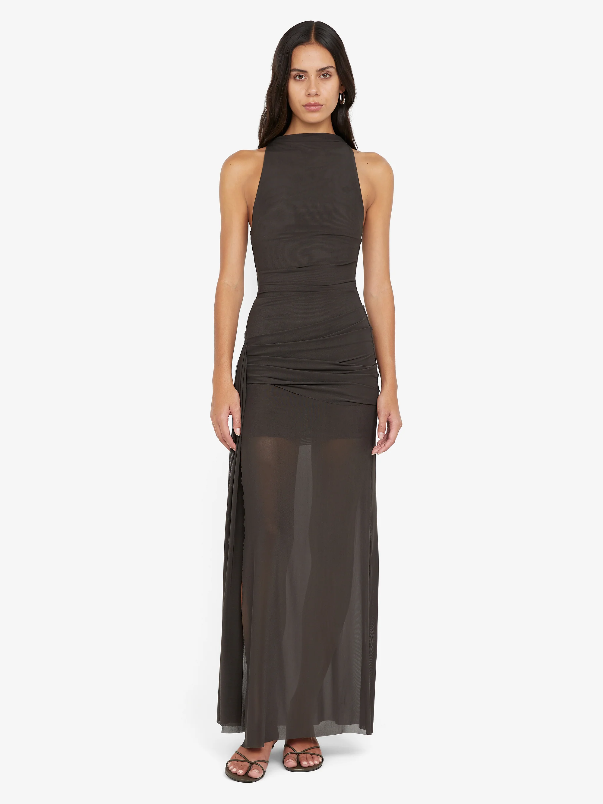 BLAINE DRAPE MAXI DRESS - CEDAR