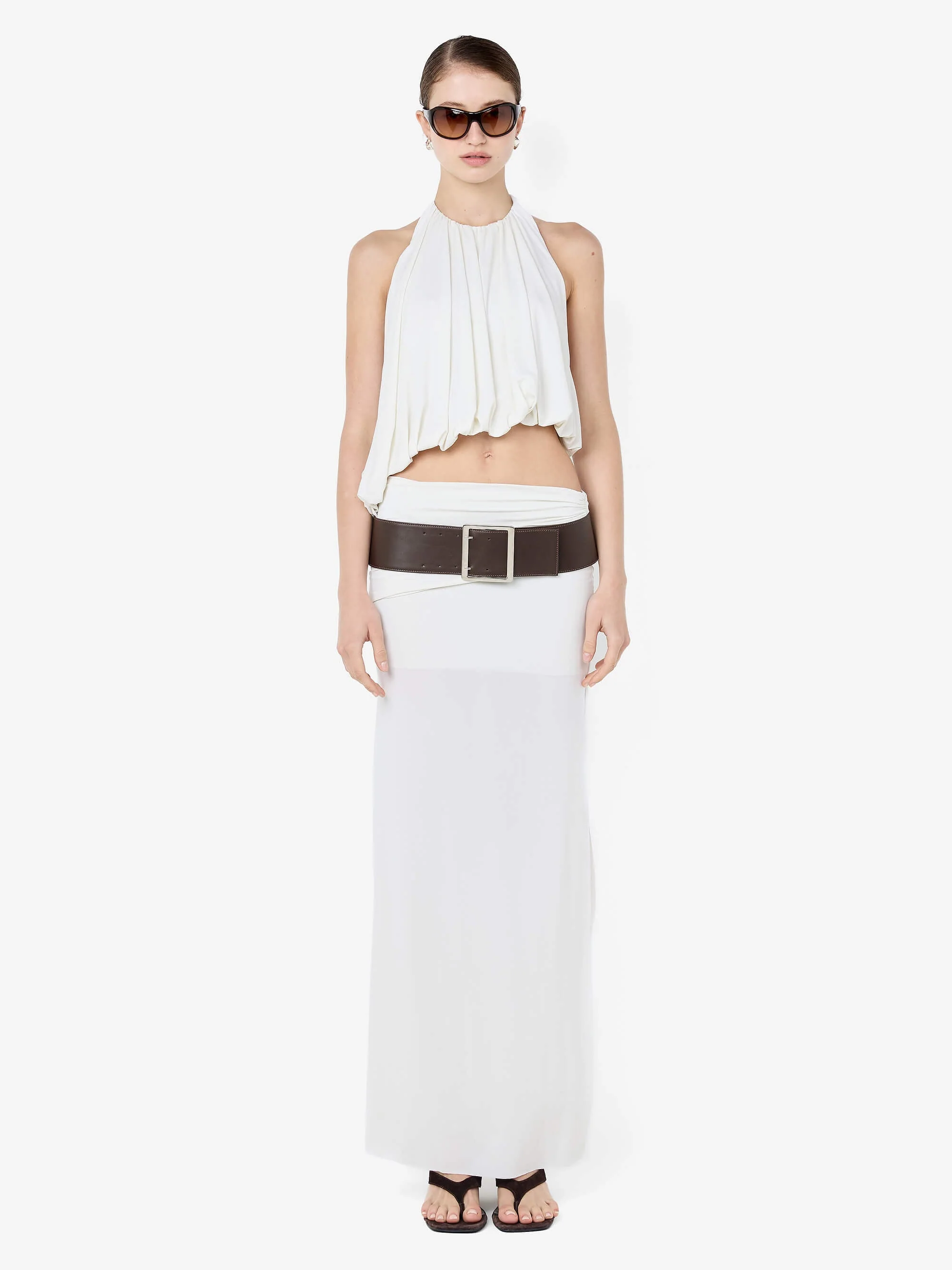 CADENCE RACER MAXI DRESS - SNOW - Image 5