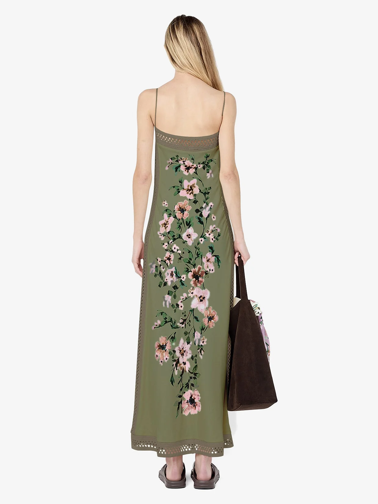 CAMELIA MAXI DRESS - OLIVE GARDENIA FLORAL - Image 4
