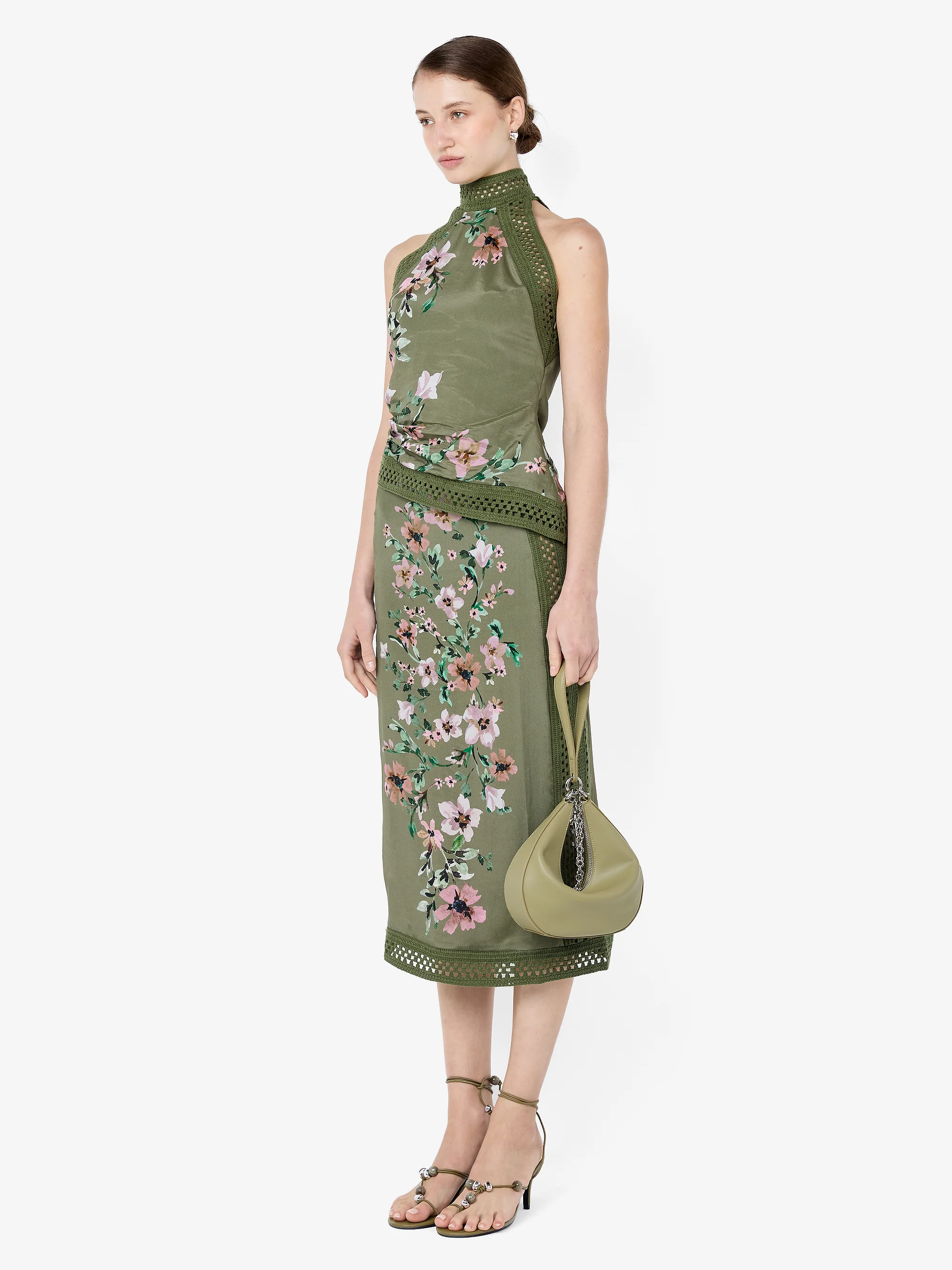 CAMELIA RACER TOP - OLIVE GARDENIA FLORAL - Image 2