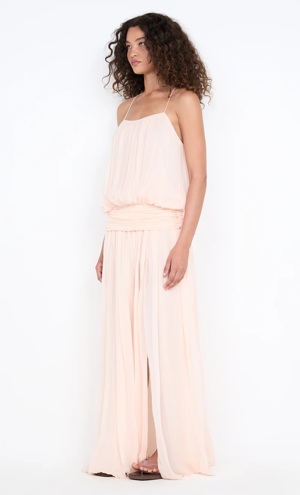 CAMILLE BLOUSON DRESS - PEACH - Image 3