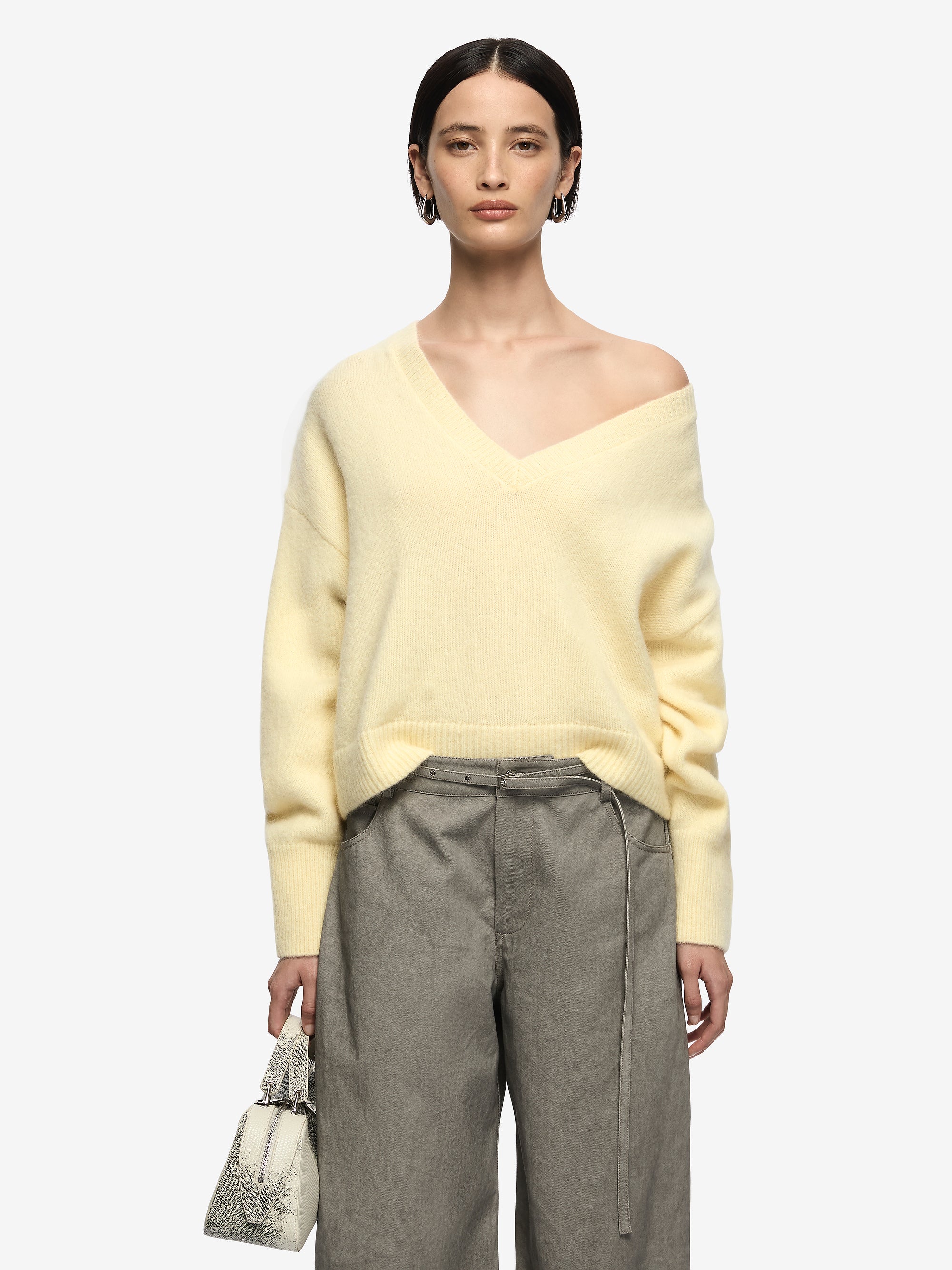 CAMPBELL V CROPPED JUMPER - BUTTER - Image 2
