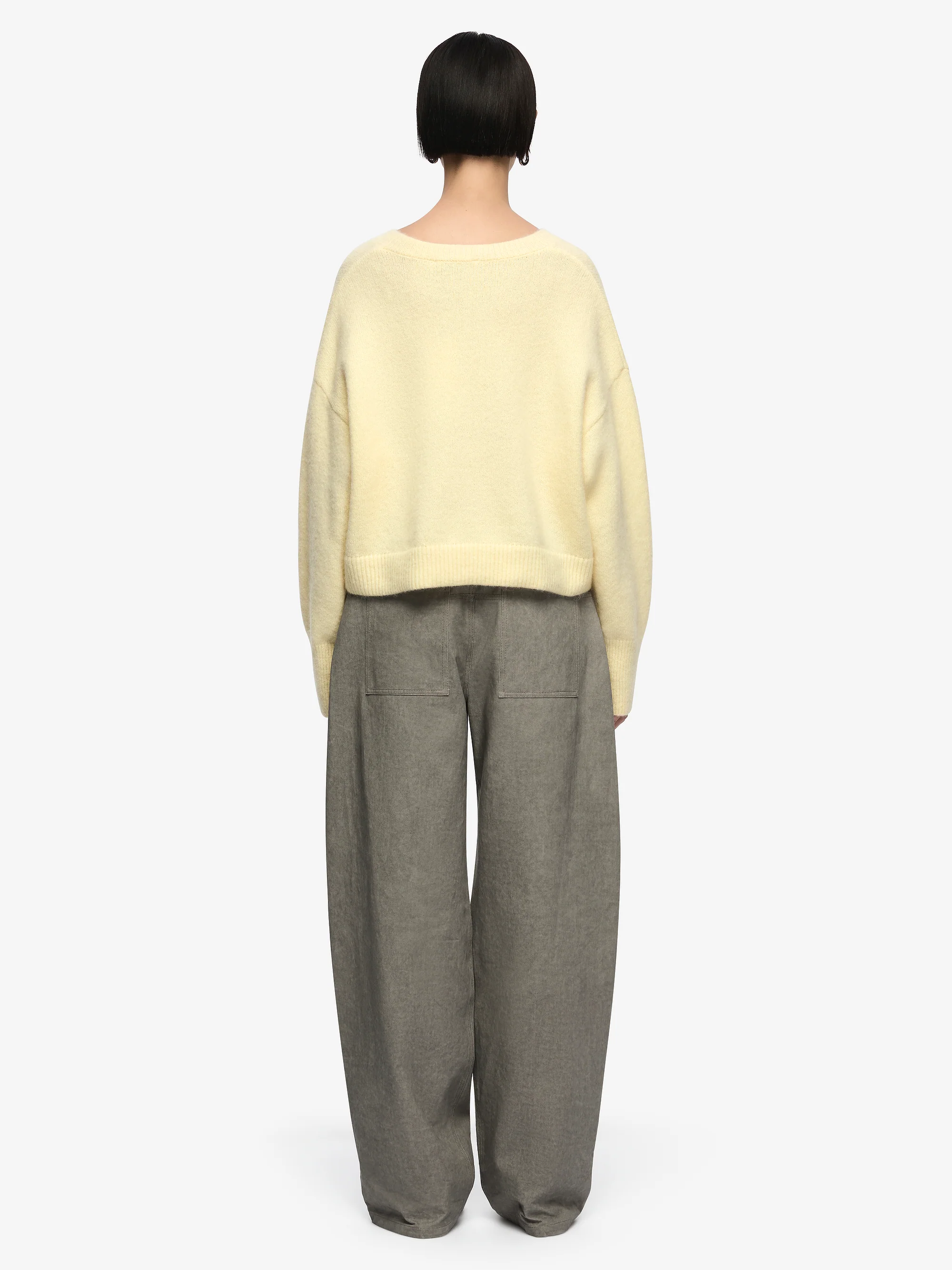 CAMPBELL V CROPPED JUMPER - BUTTER - Image 5