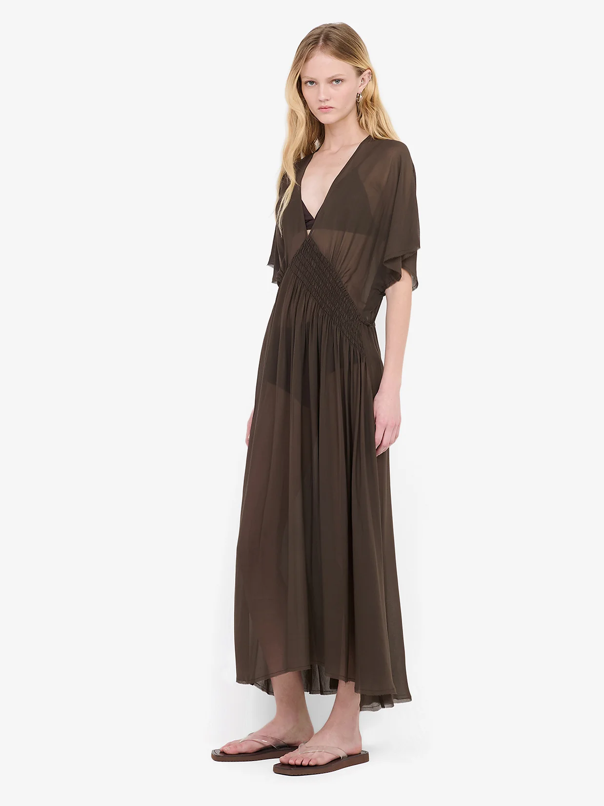 CASCADE MAXI DRESS - DARK CHOCOLATE - Image 2