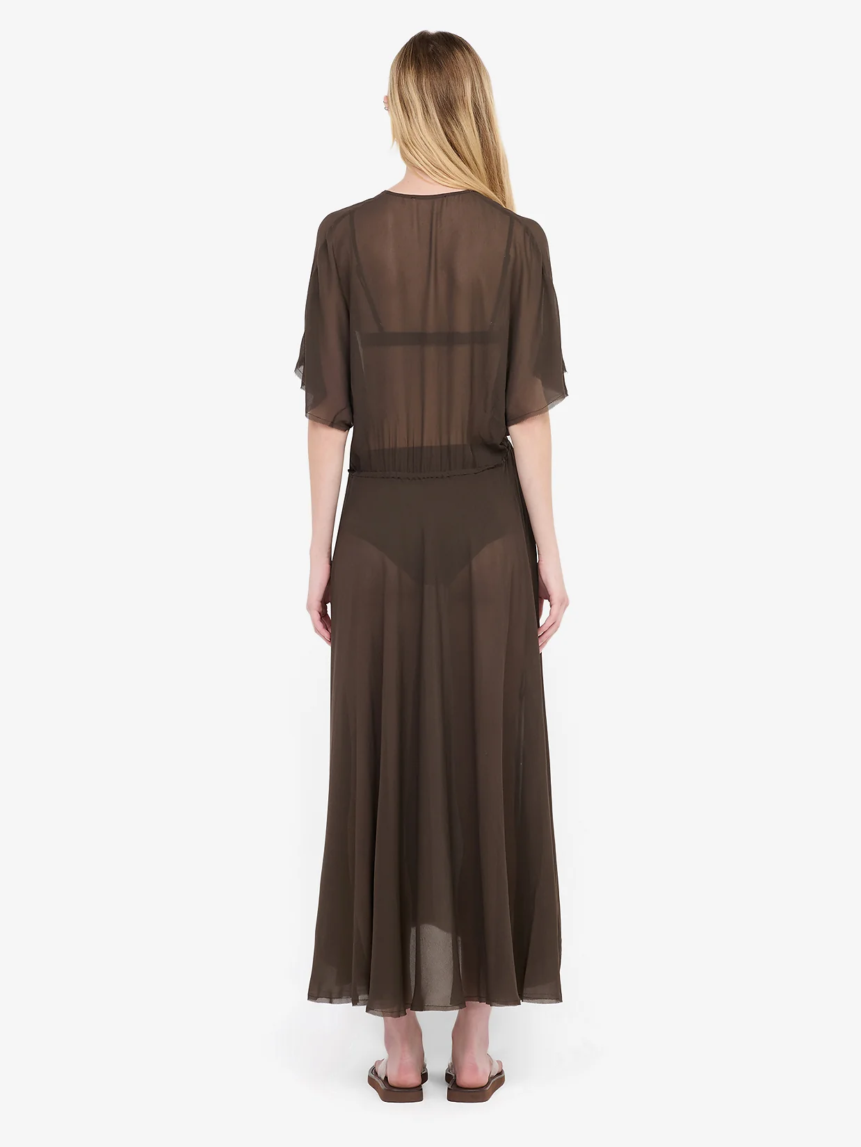 CASCADE MAXI DRESS - DARK CHOCOLATE - Image 3