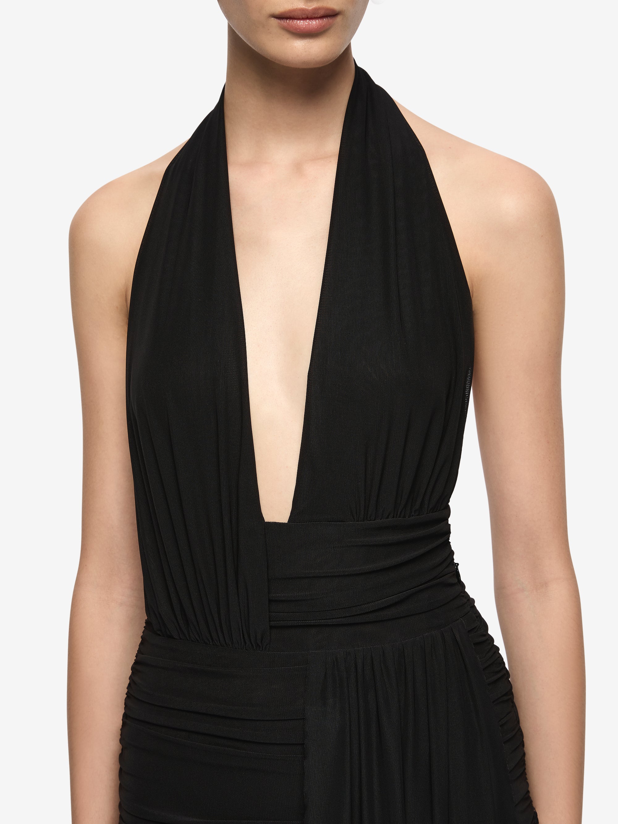 CASSIS DRAPE MAXI DRESS - BLACK - Image 3