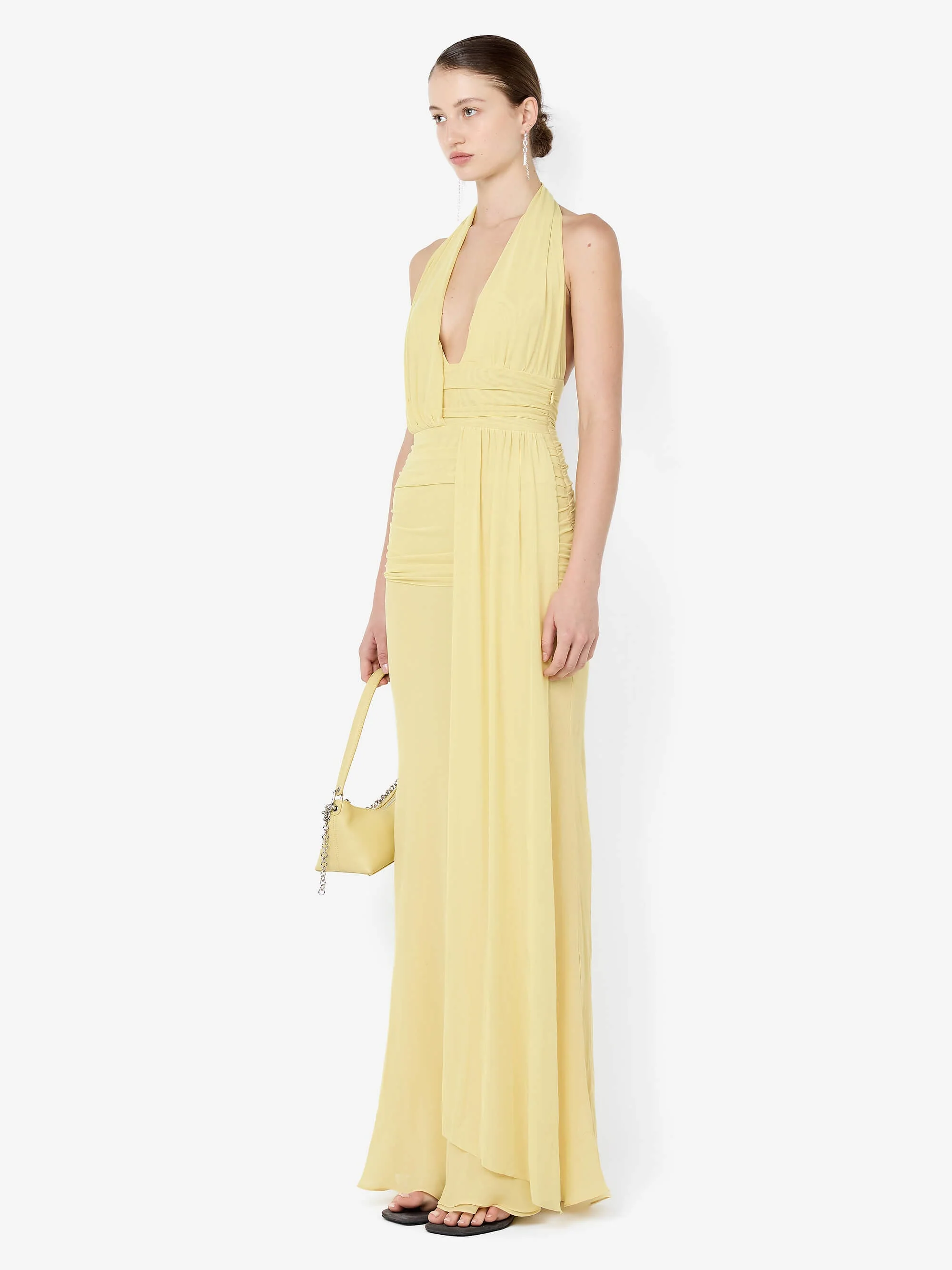 CASSIS DRAPE MAXI DRESS - CITRON - Image 2