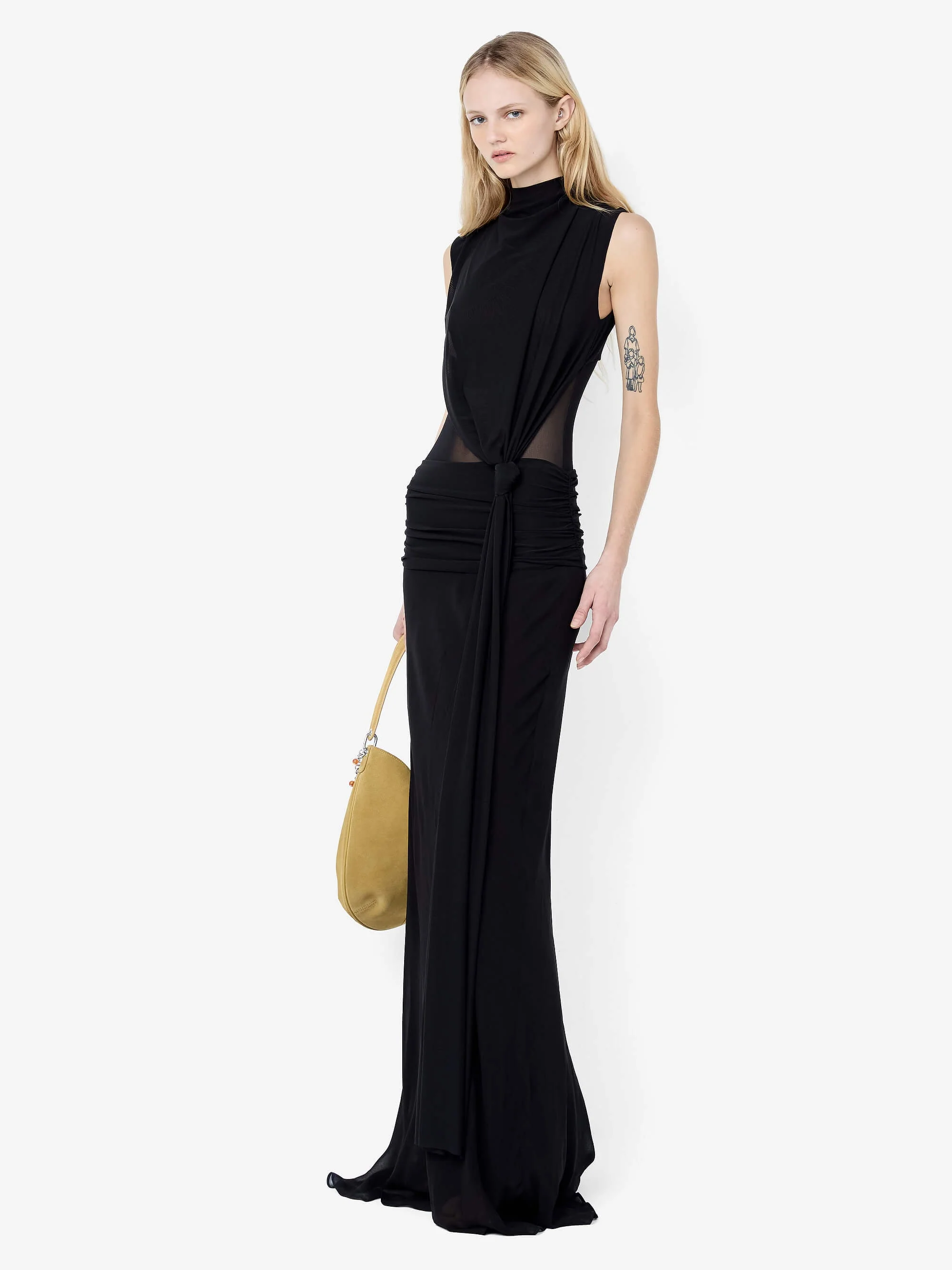 CASSIS KNOT MAXI DRESS - BLACK - Image 4