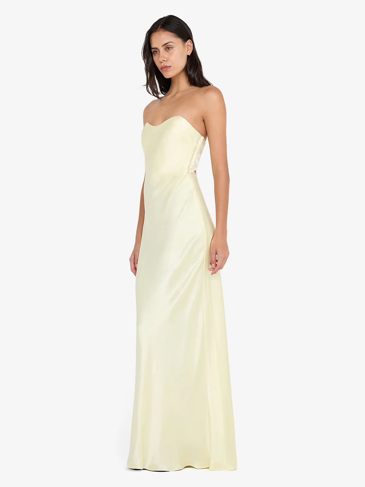 CINDER STRAPLESS MAXI DRESS - ICE YELLOW - Image 2