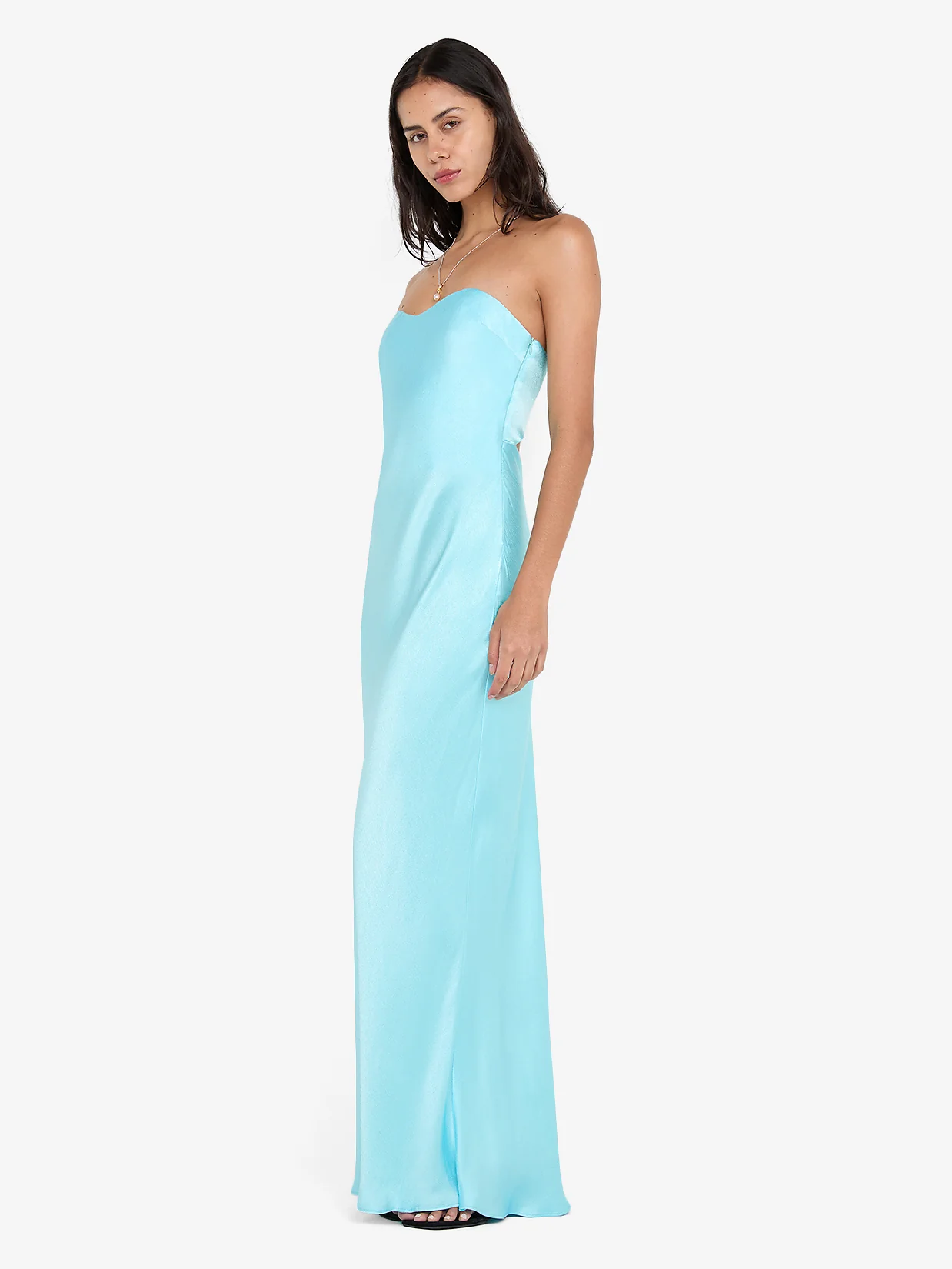 CINDER STRAPLESS MAXI DRESS - TURQUOISE - Image 2