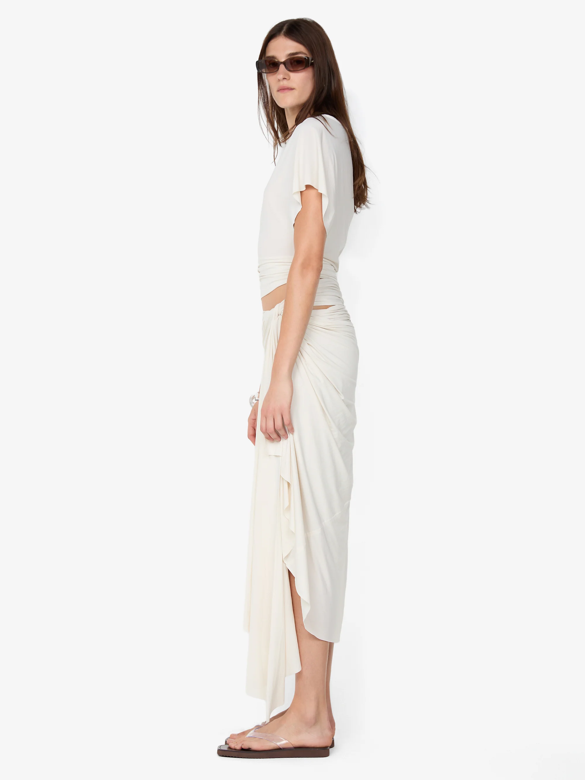 CLEMENTINE DRAPE SKIRT - VANILLA - Image 3