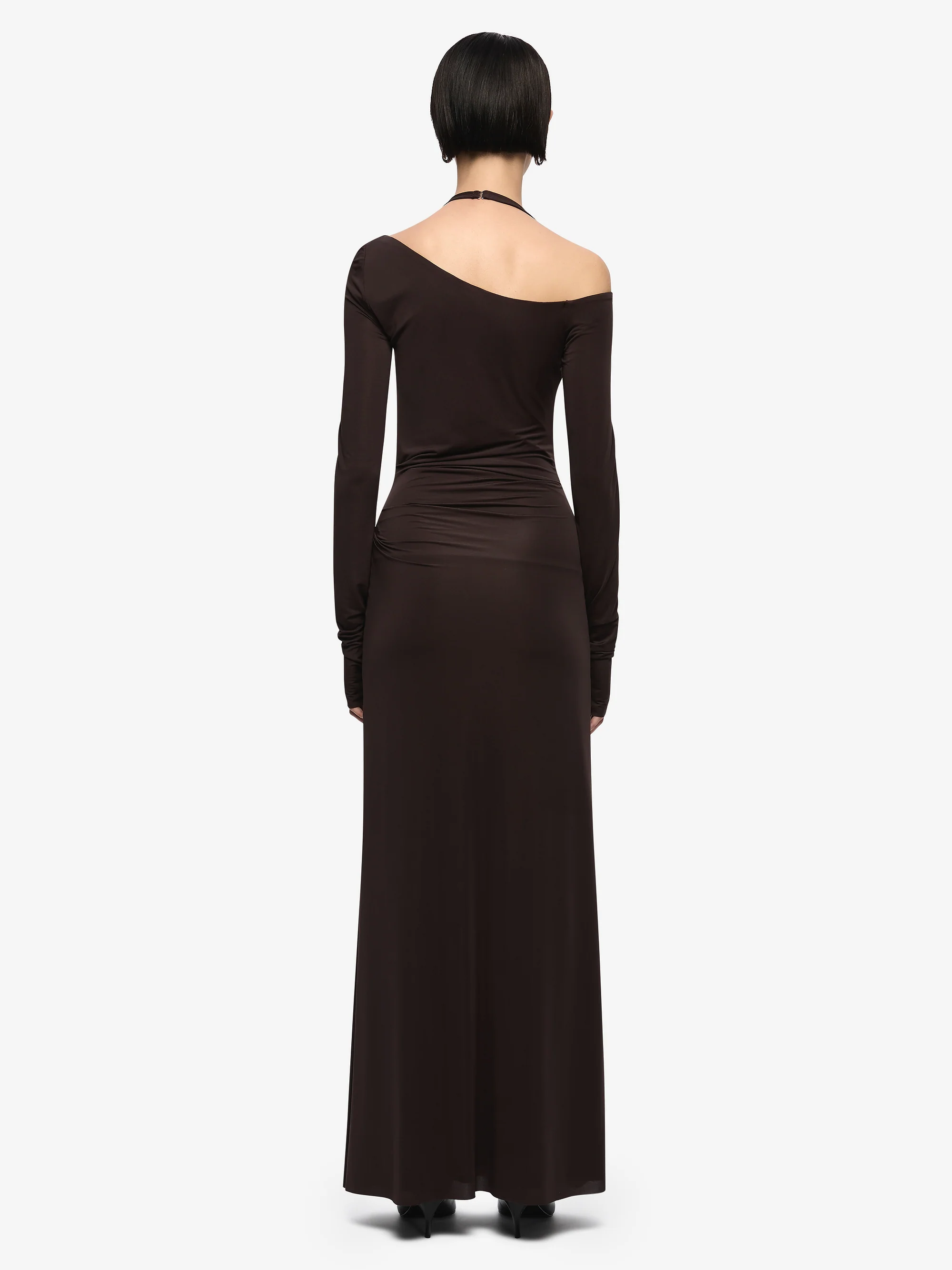 COURT LONG SLEEVE MAXI DRESS - DARK CHOCOLATE - Image 5