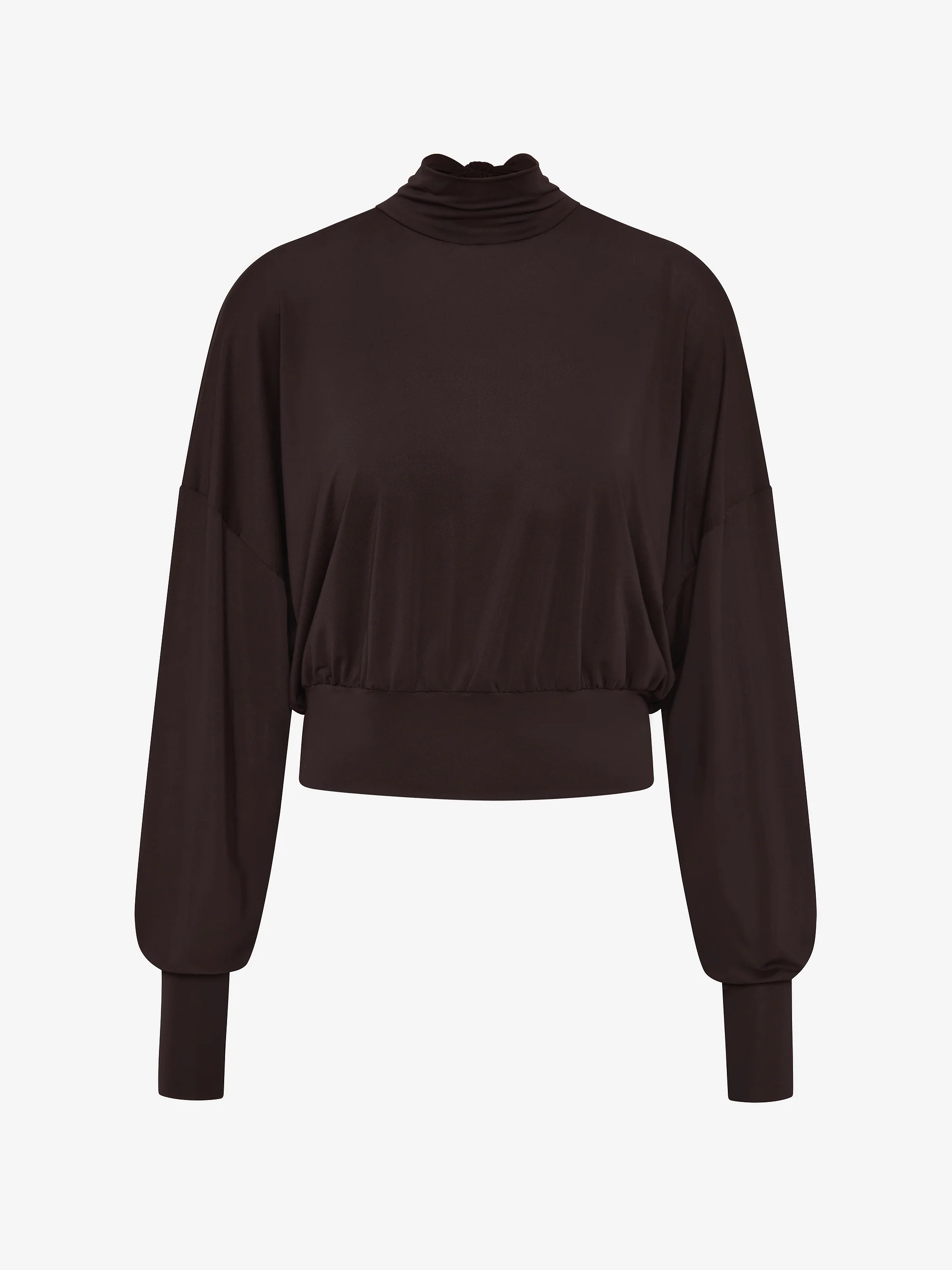 COURT LONG SLEEVE TOP - DARK CHOCOLATE - Image 5