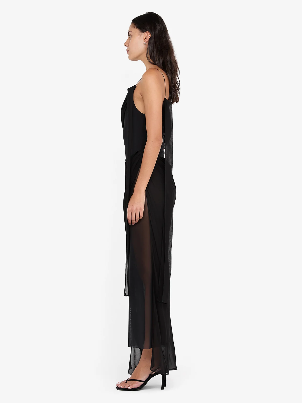 DANKA ASYM MAXI DRESS - BLACK - Image 3
