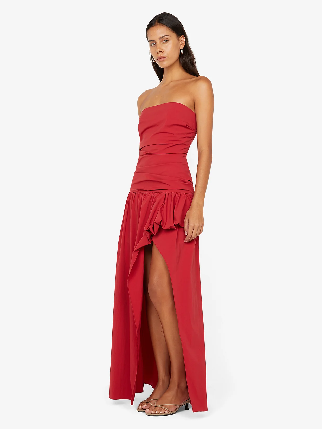 DANTE STRAPLESS MAXI DRESS - CHERRY - Image 2