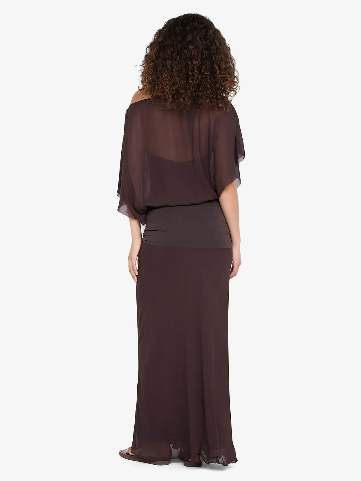 DELILAH OVERLAY MAXI DRESS - DARK CHOCOLATE - Image 3