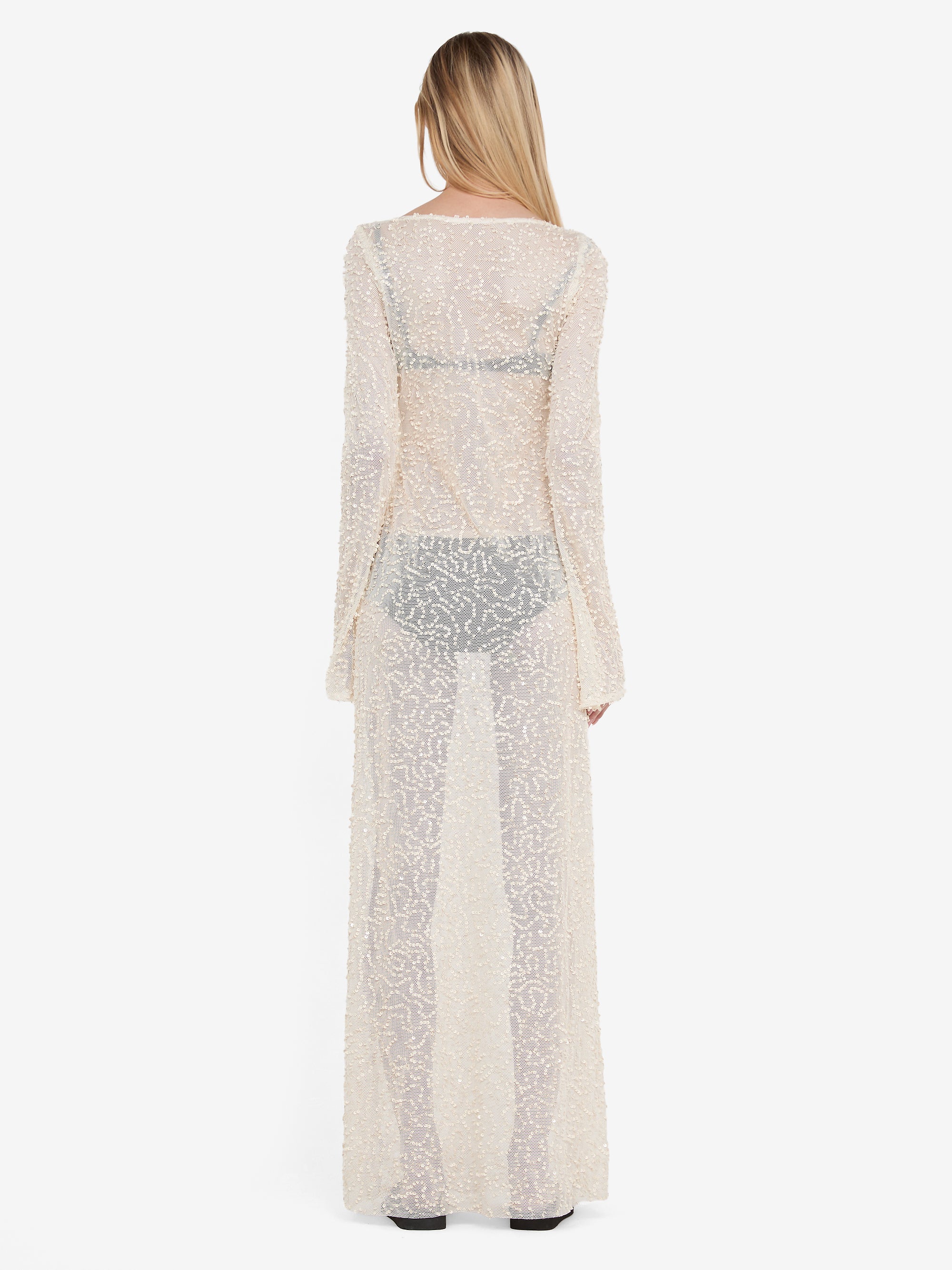 EDITH LONG SLEEVE GOWN - BUTTERCREAM - Image 4