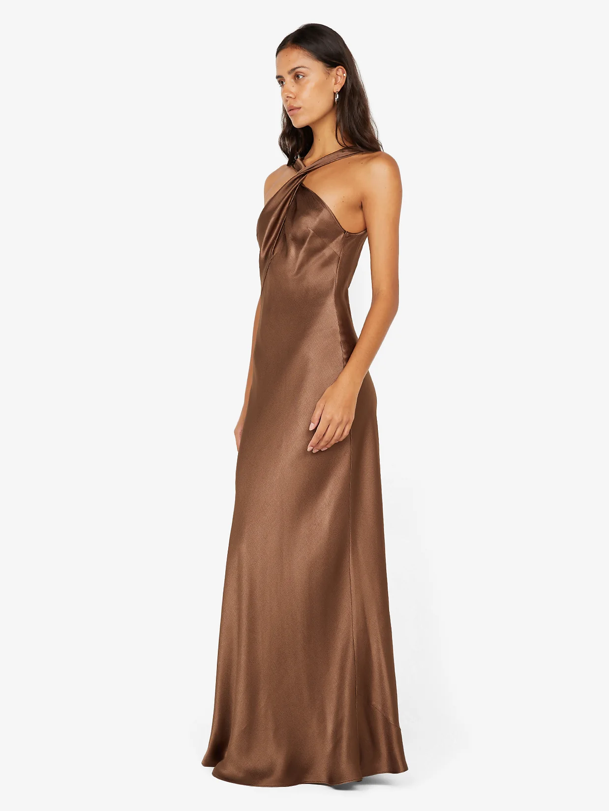 ELISIA TWIST MAXI DRESS - MILK CHOCOLATE - Image 2