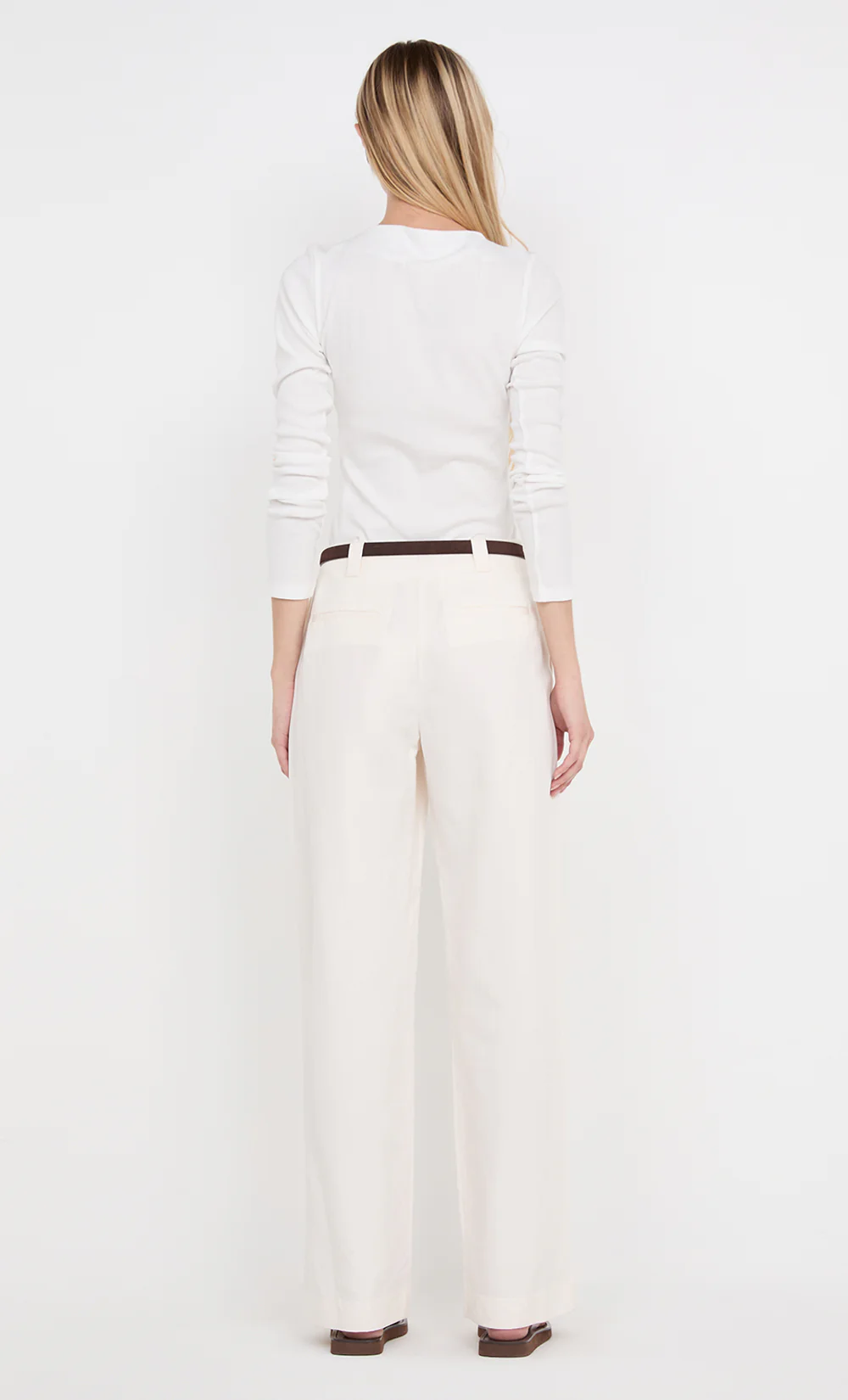 ELLEN PLEAT PANT - IVORY - Image 6
