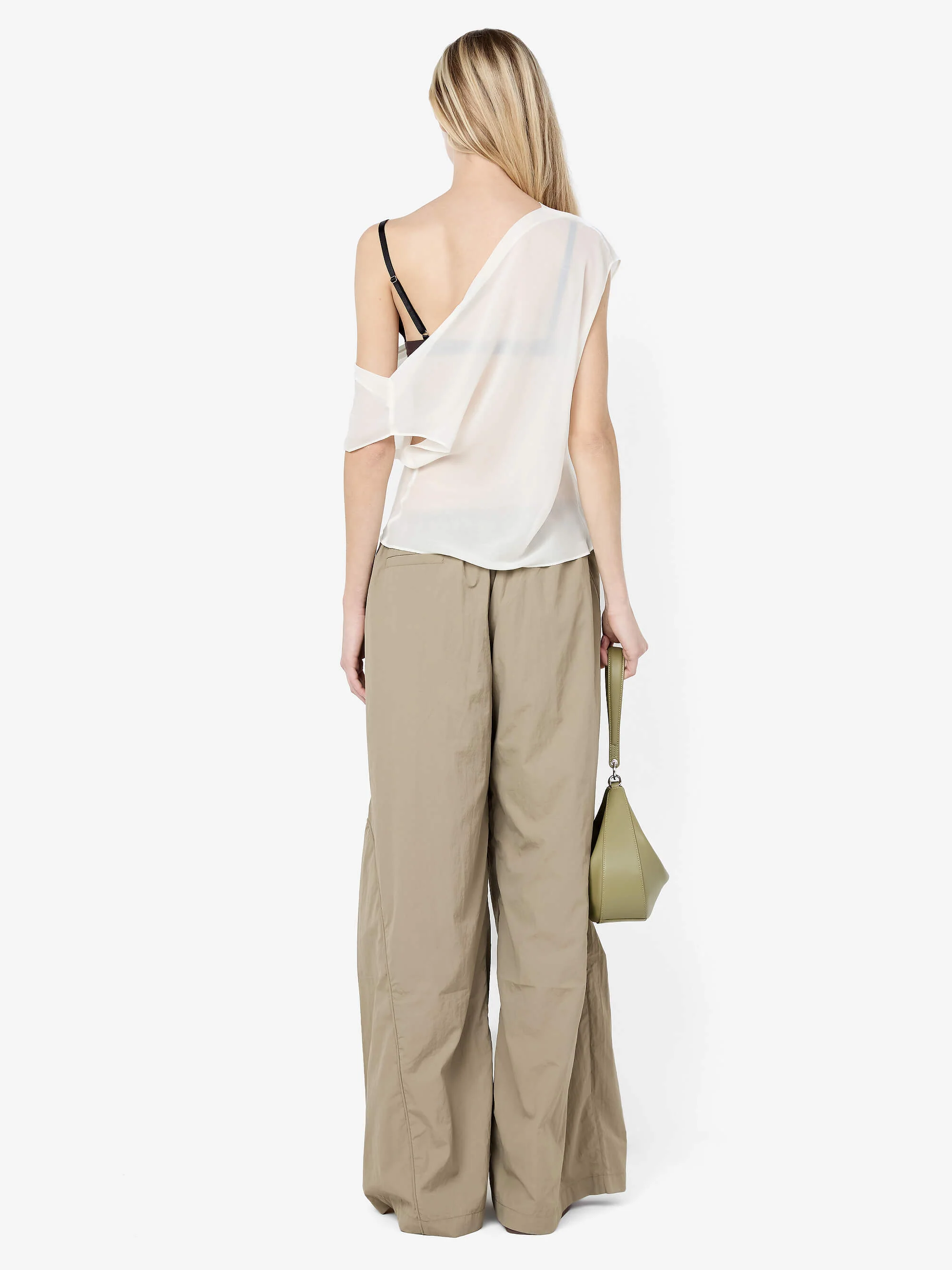 ELOISE LAYERED COWL TOP - SNOW/SLATE GREY - Image 5