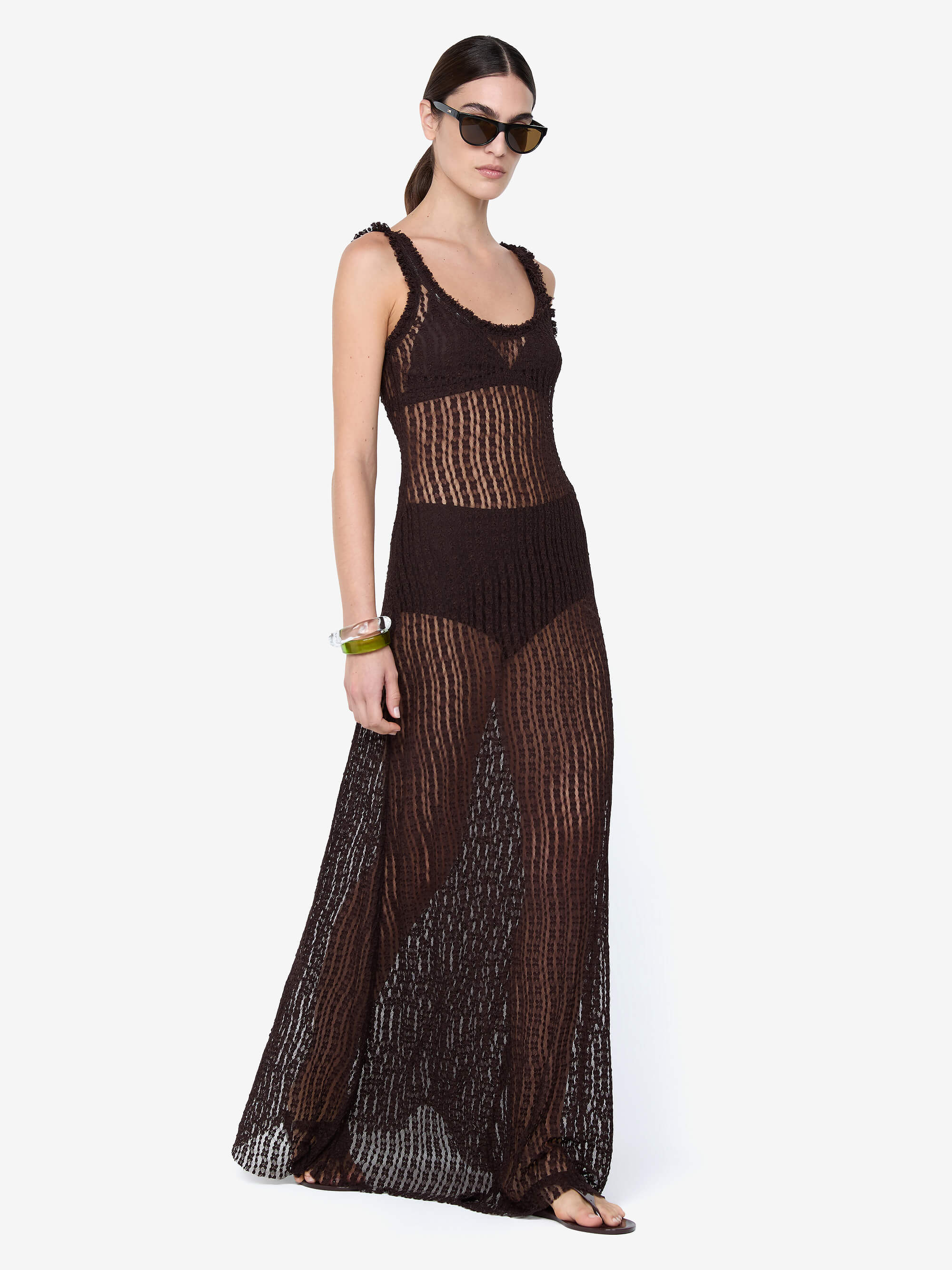 EMARETTA SCOOP MAXI DRESS - DARK CHOCOLATE - Image 4