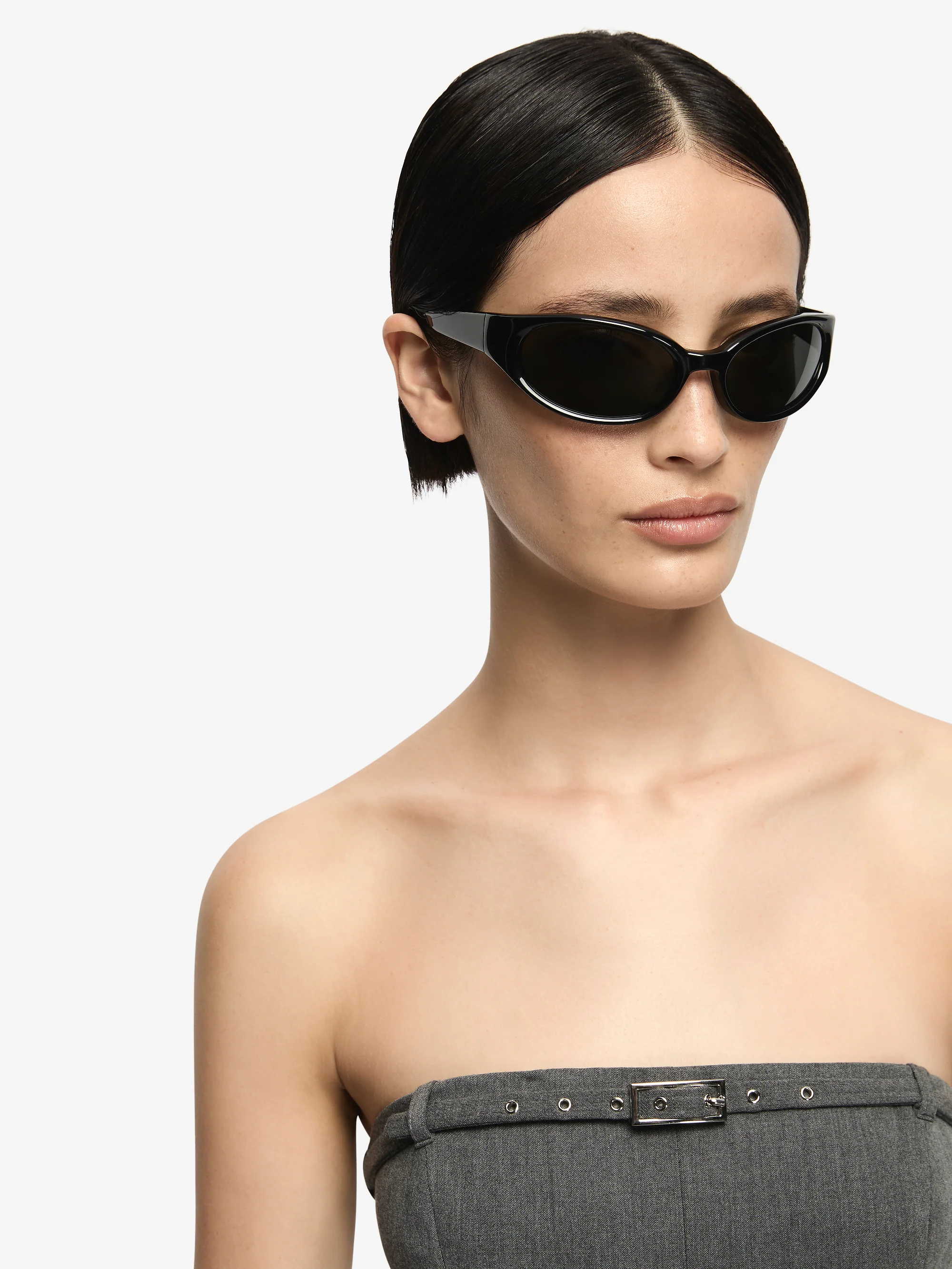 ESTELLE STRAPLESS TOP - CHARCOAL - Image 2