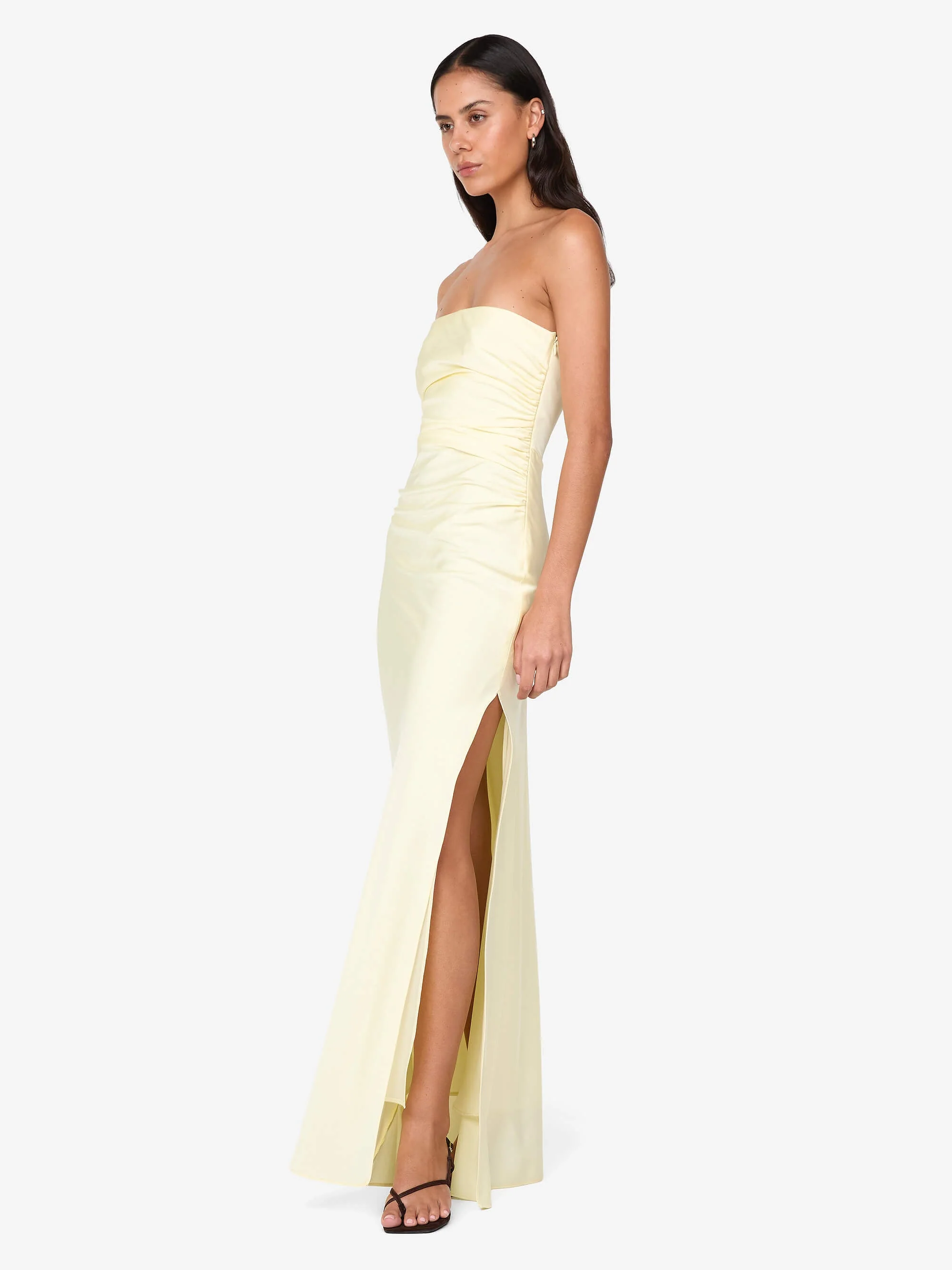 ETERNITY STRAPLESS MAXI DRESS - ICE YELLOW - Image 2