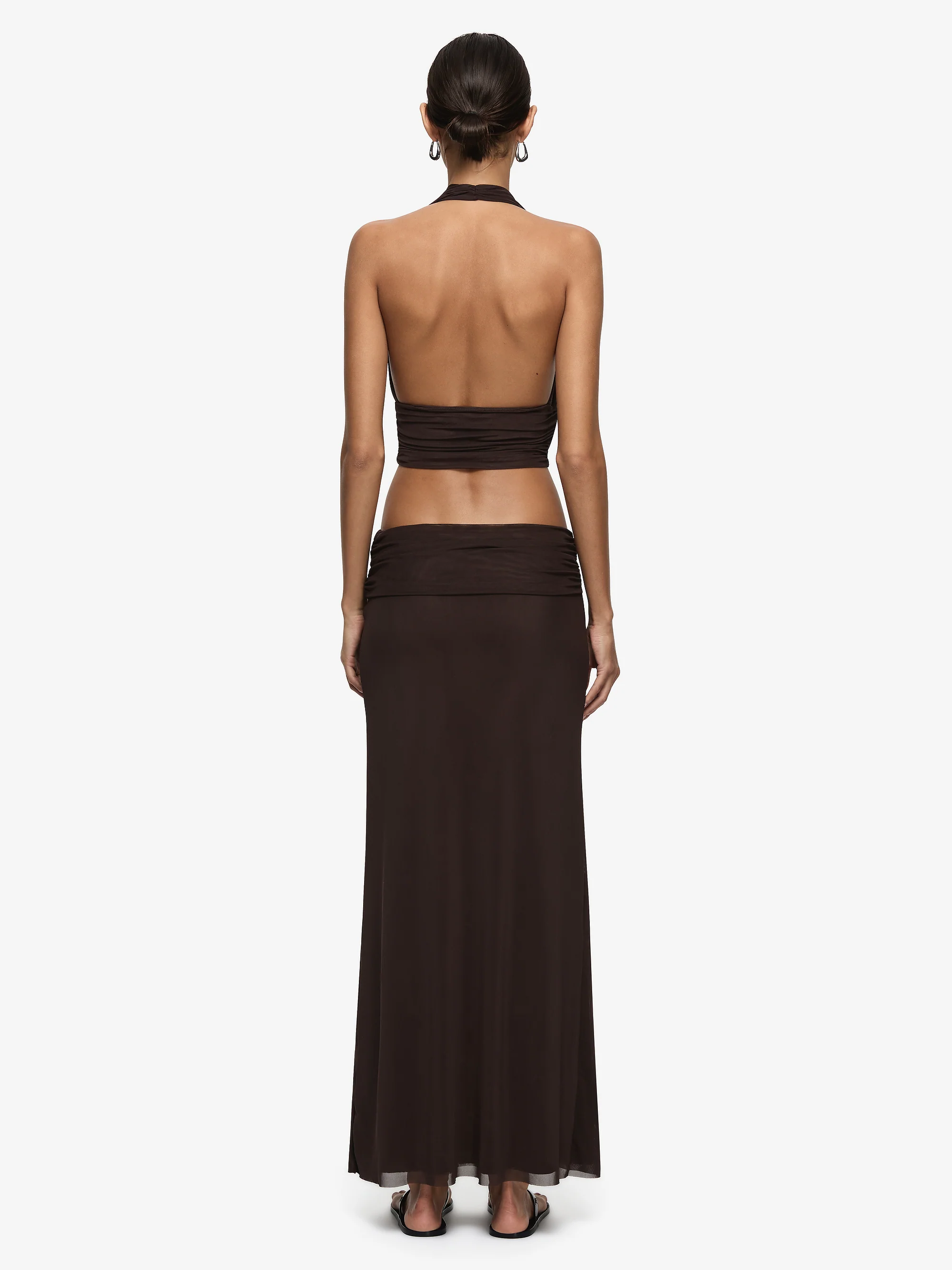 EVA DRAPE TOP - DARK CHOCOLATE - Image 4