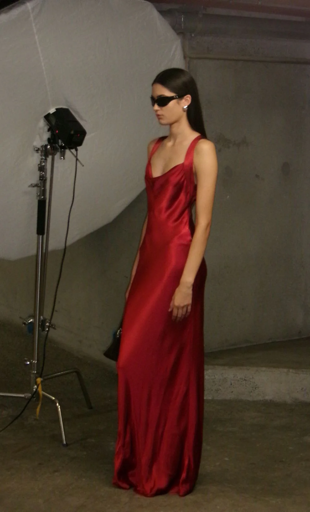 GIA HALTER MAXI DRESS - CHERRY - Image 2